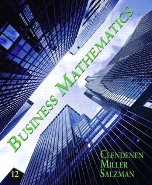 Business Mathematics Stanley, Miller, Charles, Clendenen, Gary Sa