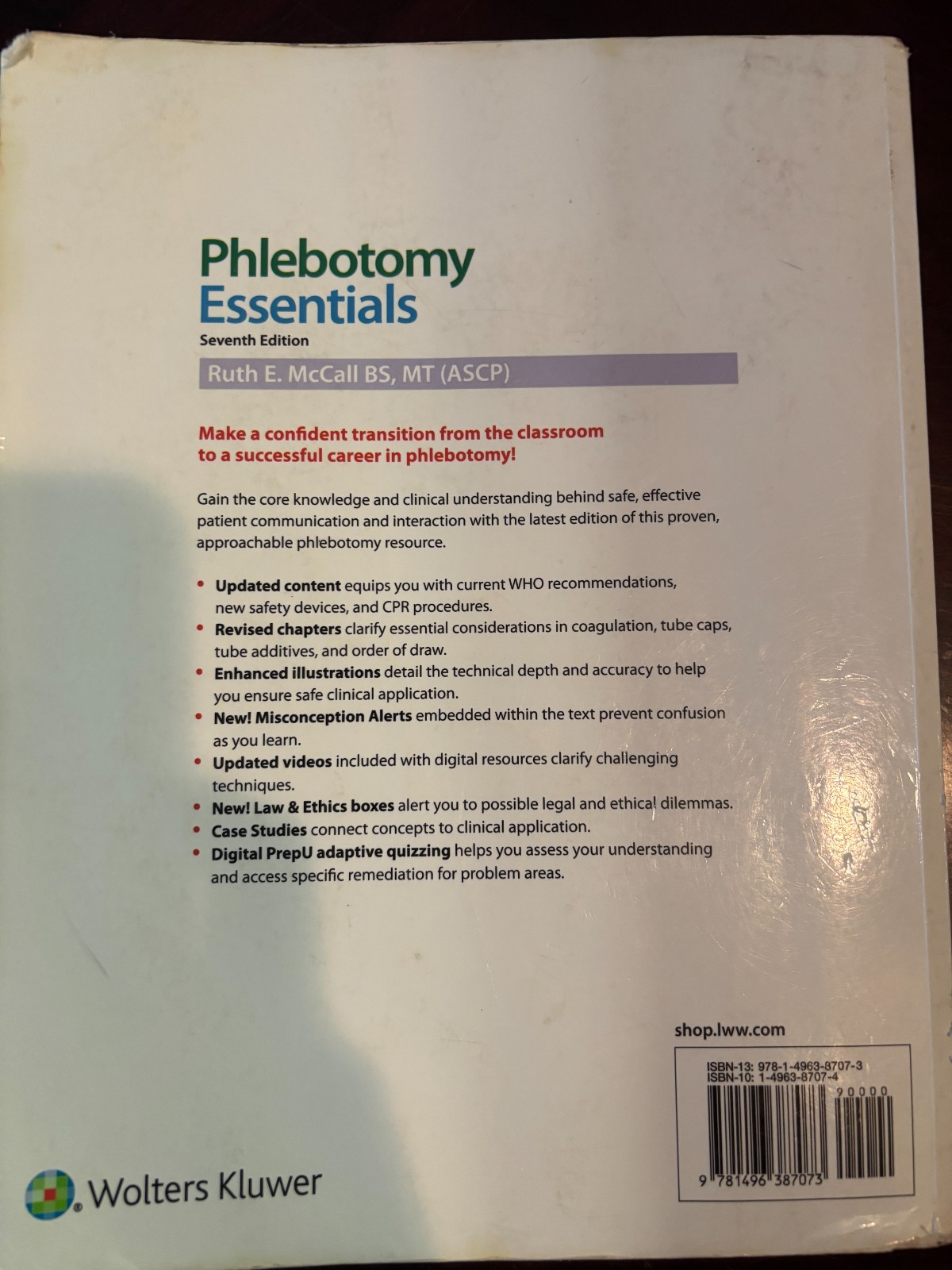 Phlebotomy Essentials by Ruth E. McCall (2019, Trade Paperback)