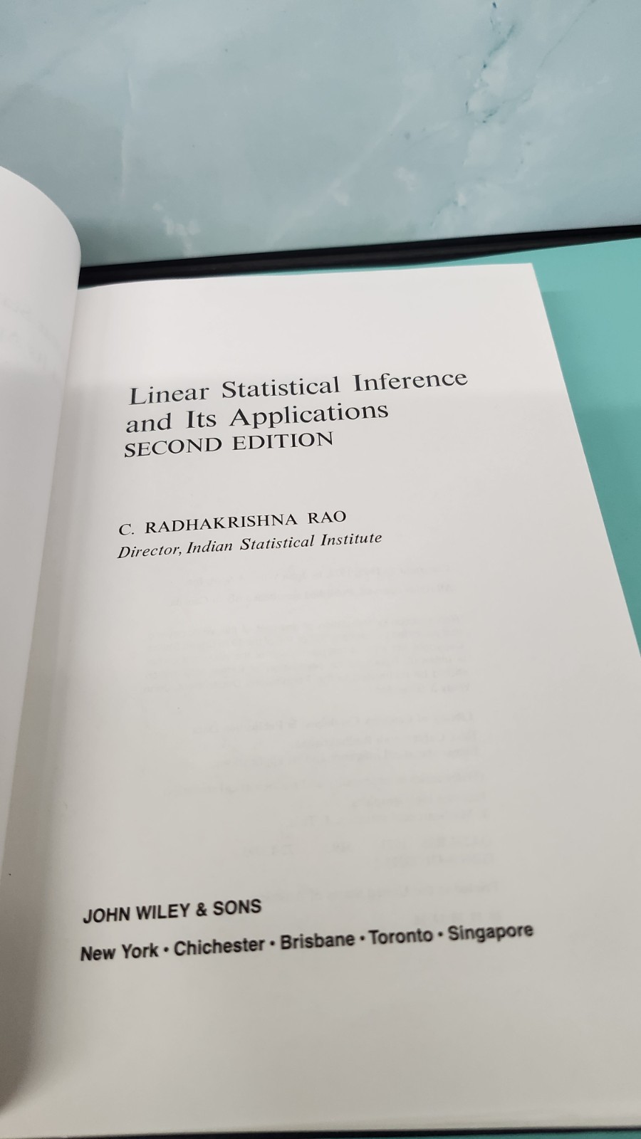 Linear Statistical Inference and Its Applications by Calyampudi Radhakrishna Rao