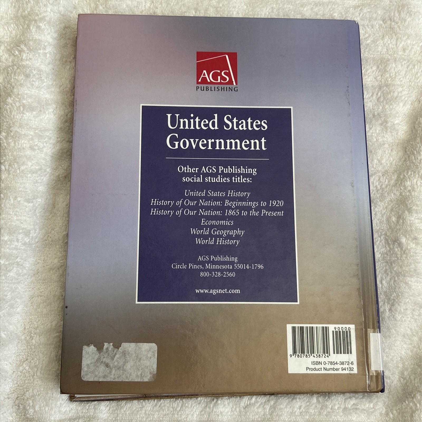 UNITED STATES GOVERNMENT TEACHERS EDITION Hardcover By AGS Secondary – VERY GOOD