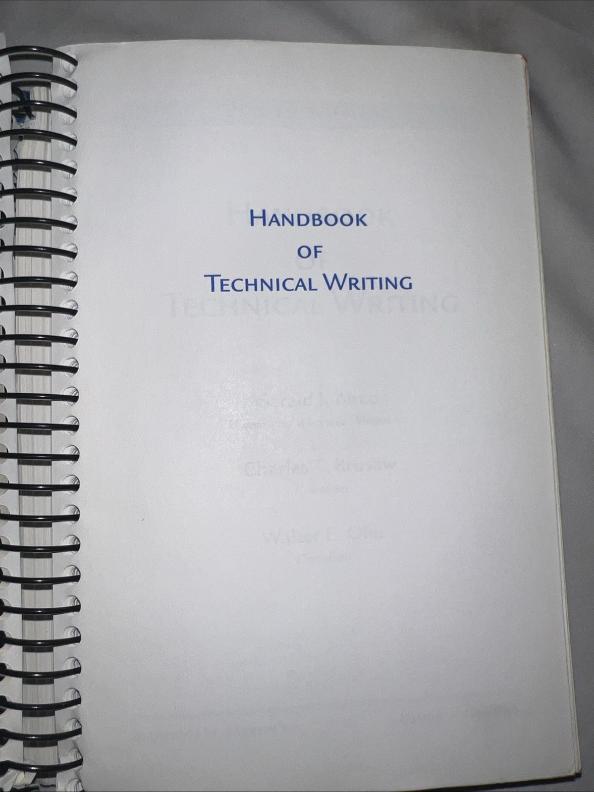 HANDBOOK OF TECHNICAL WRITING By Alred, Brusaw & Oliu – 8th Edition 2006 GREAT