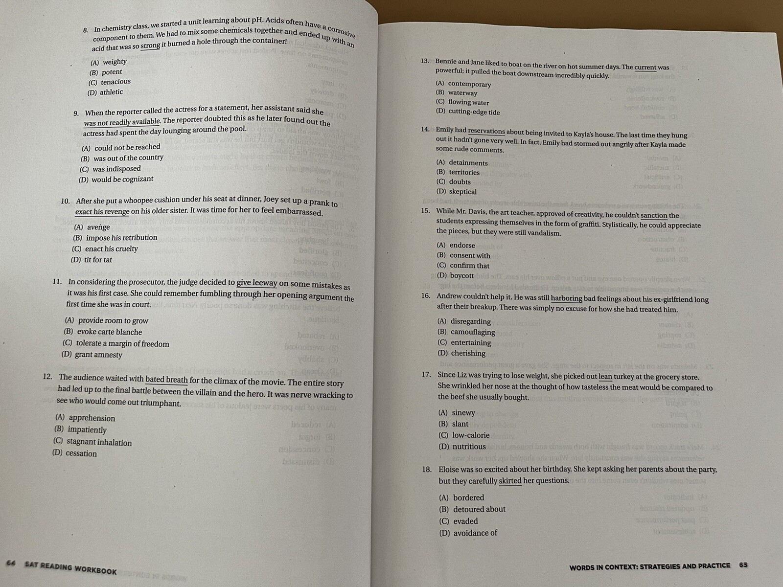 BARRON’S SAT READING WORKBOOK (BARRON’S TEST PREP) By Stewart Brian W. M.ed.