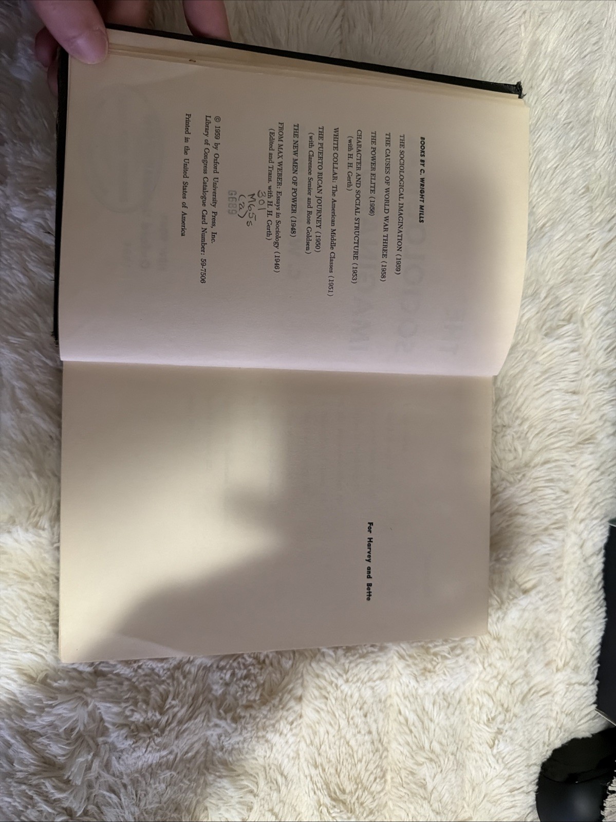 The Sociological Imagination by C. Wright Mills HC/DJ (1959) Oxford University
