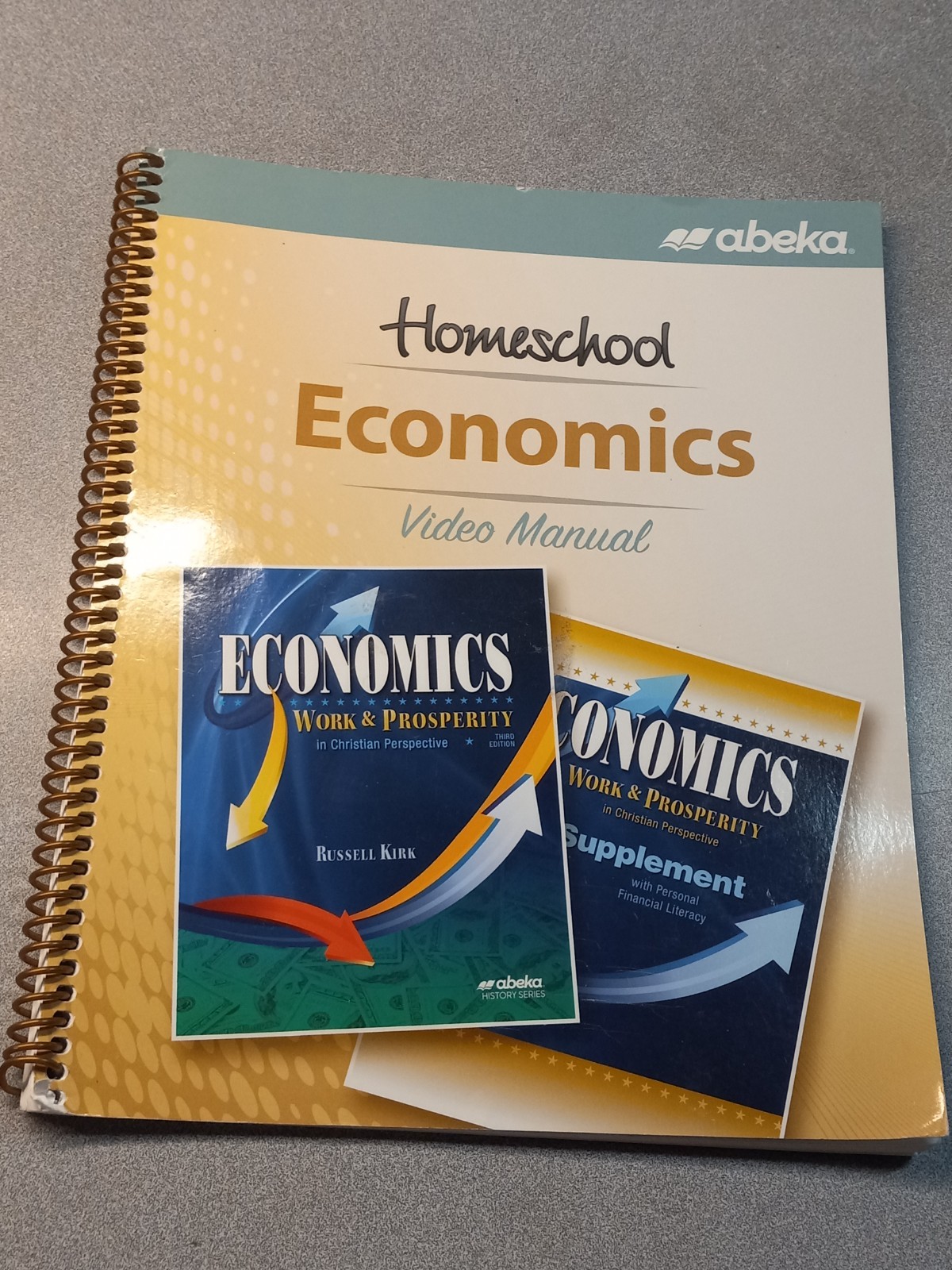 A Beka Book Homeschool 12th Grade Economics Work & Prosperity Curriculum Kit.