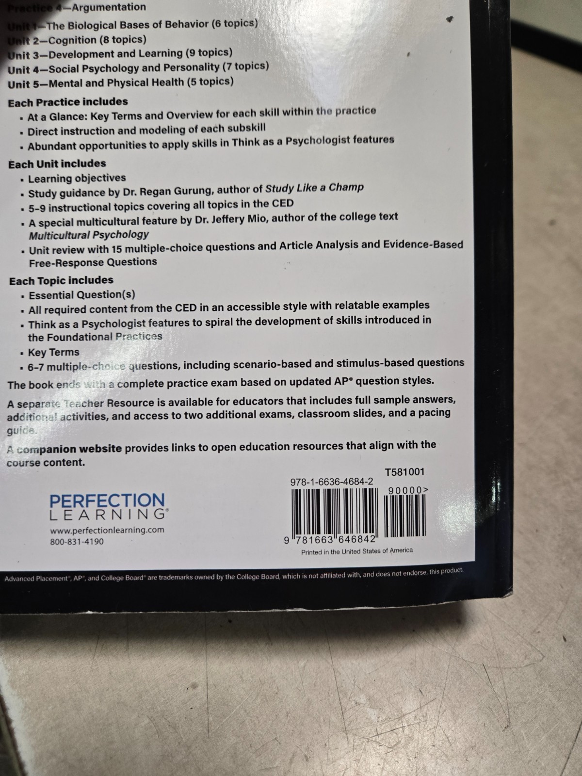 Advanced Placement Psychology, 3rd Edition (AMSCO PUBLICATION) Never read!