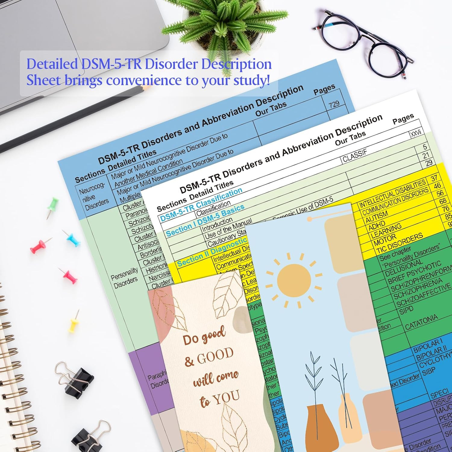 2022 New DSM-5-TR Index Tabs, Color-Coded and Laminated DSM-V TR Tabs, Including