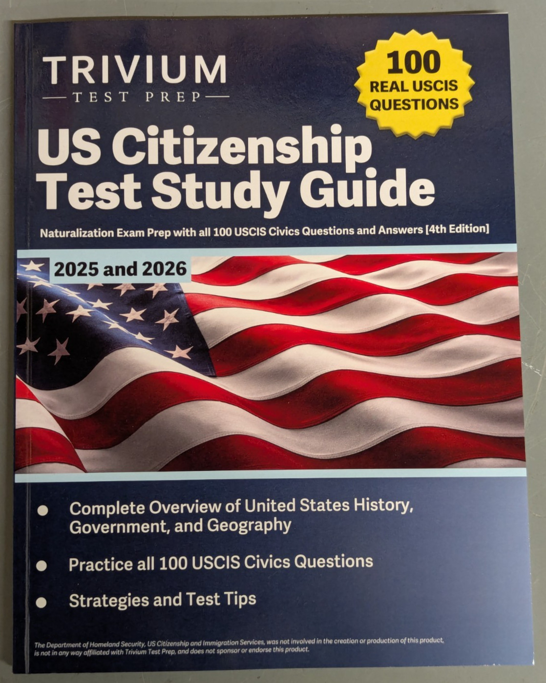 NEW US Citizen Naturalization Trivium Test Prep Study Guide Book 2025 Edition