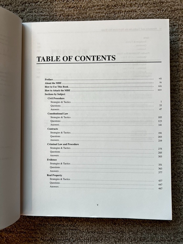 Strategies and Tactics for the Mbe: Multistate Bar Exam (8th Edition) NEW