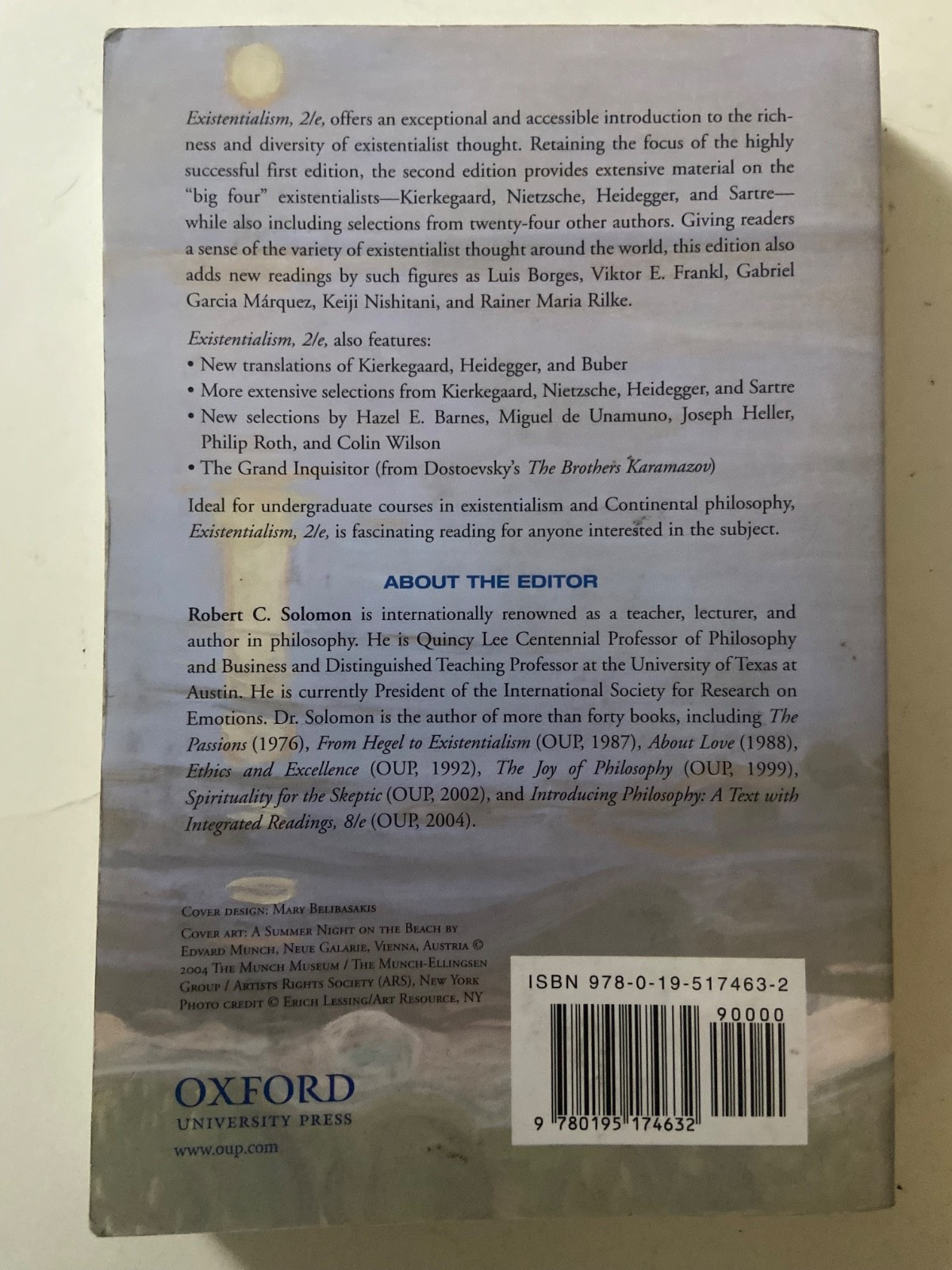 Existentialism 2nd Second Ed. – Paperback, by Solomon Robert C. – ACCEPTABLE