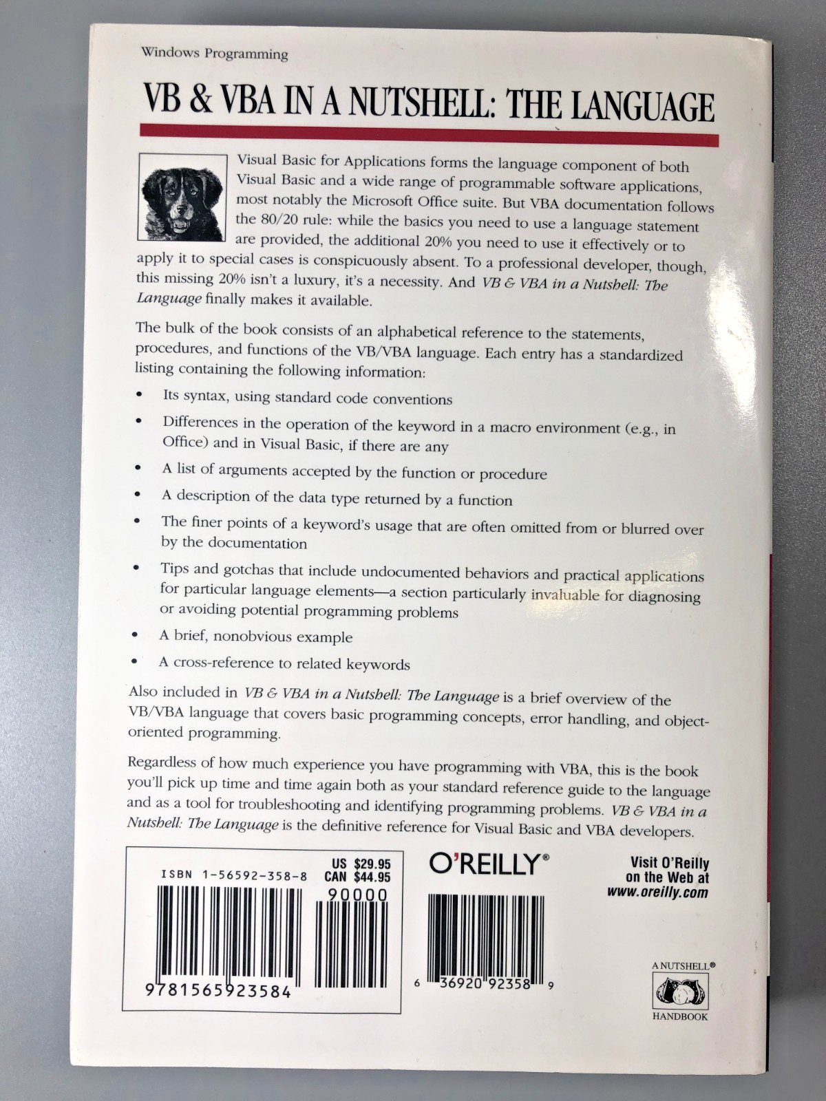 VB & VBA in a Nutshell The Language Paul Lomax O’Reilly Visual Basic VBA