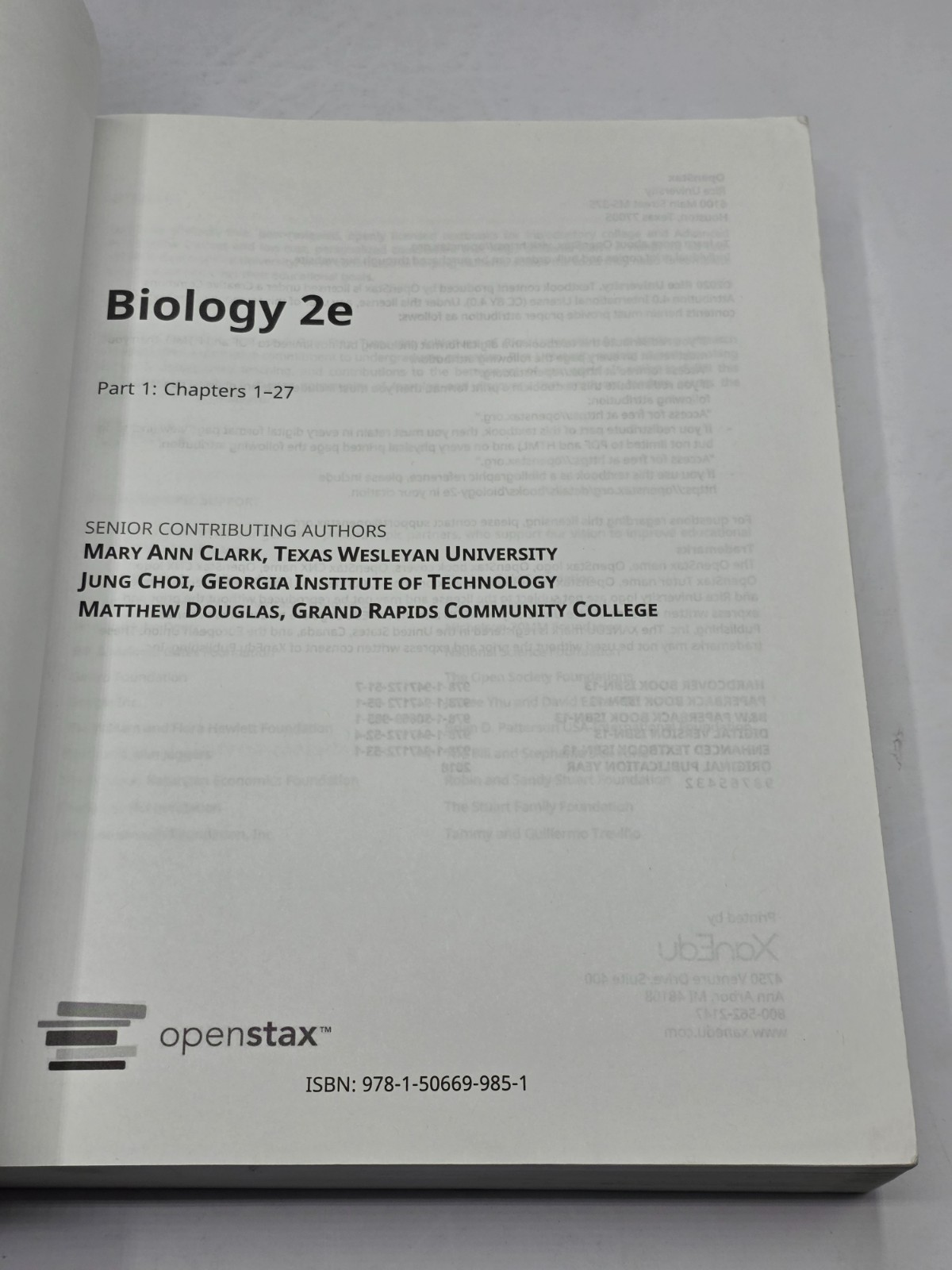 Biology 2e by OpenStax (Paperback) Part 1 And 2