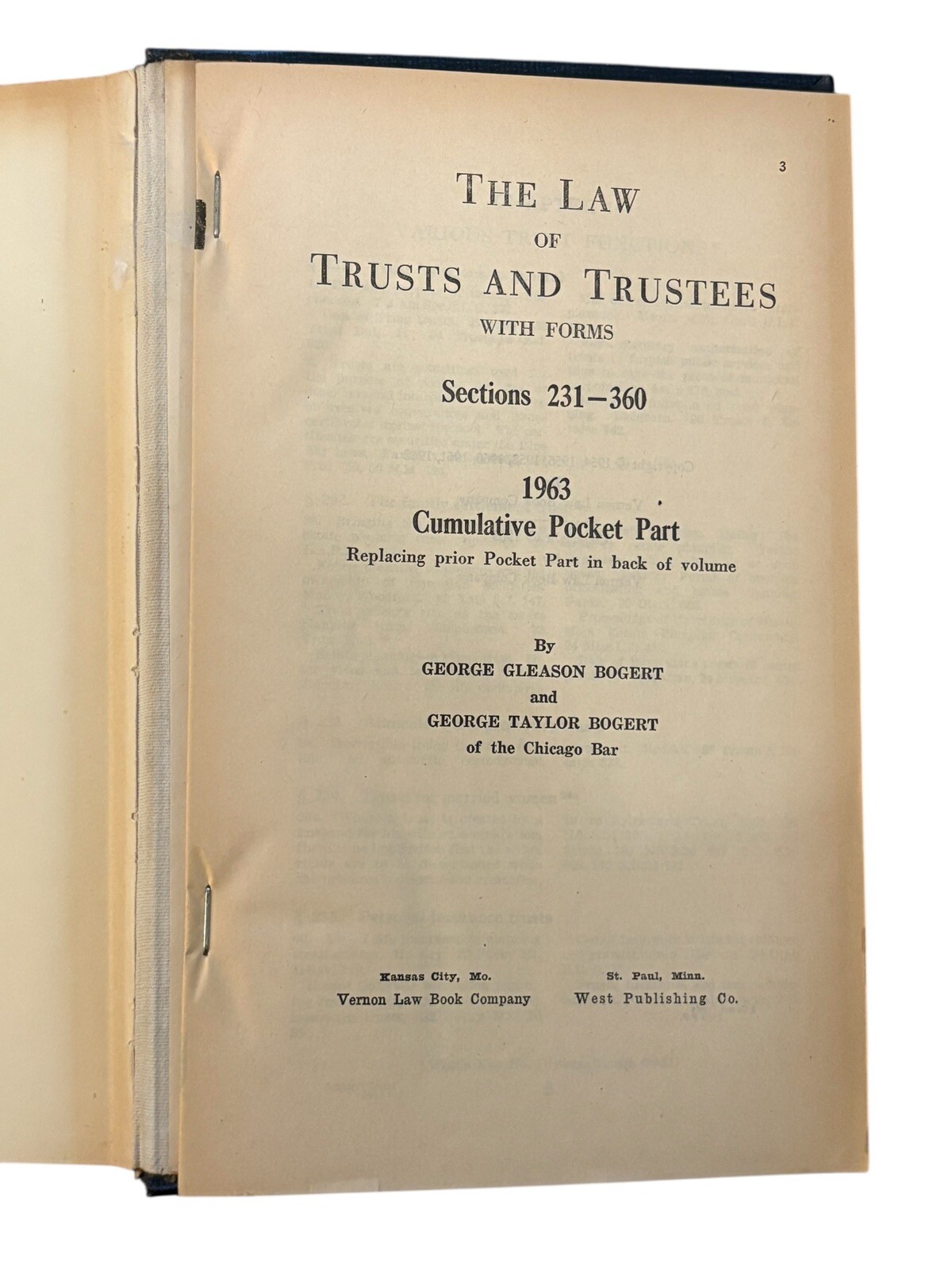 Bogert Trust And Trustees Sections 231 To 360 Copyright 1953
