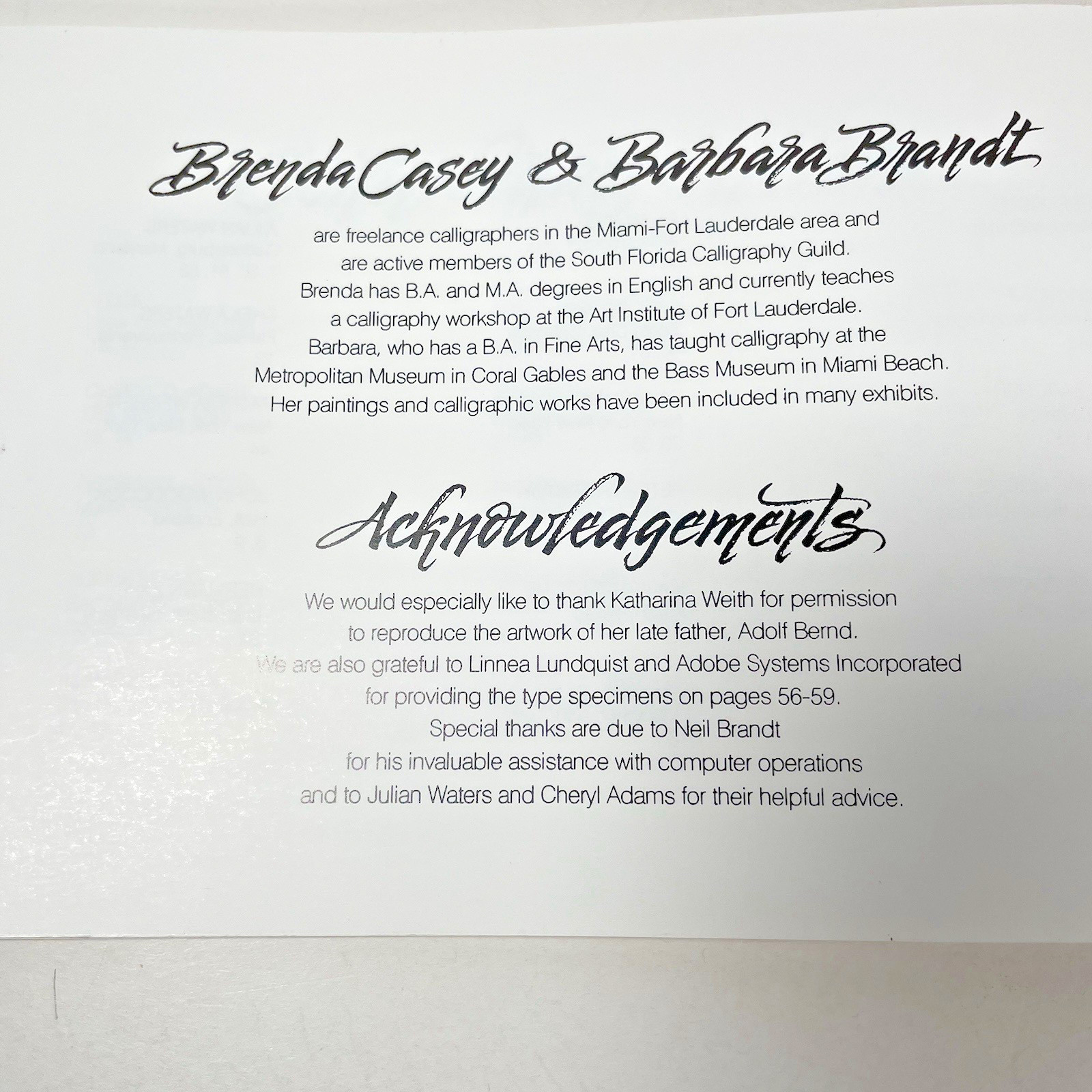 Uncommon Numbers: Source Book for Artists 1996 Calligraphy Brenda Casey 64 pgs