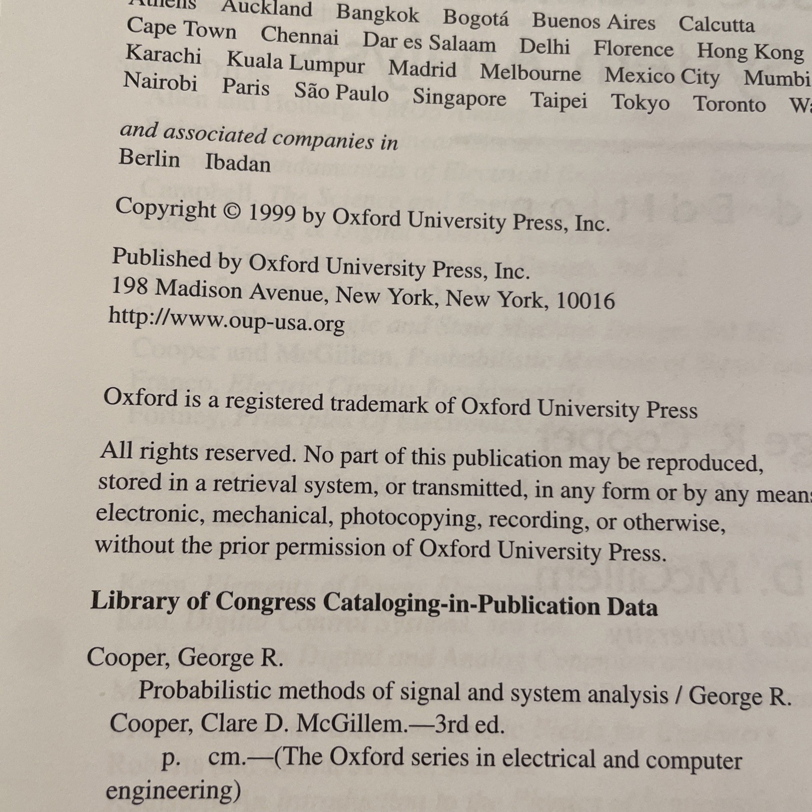 Probabilistic Methods of Signal System Analysis By Cooper 3rd ed-9780195691894