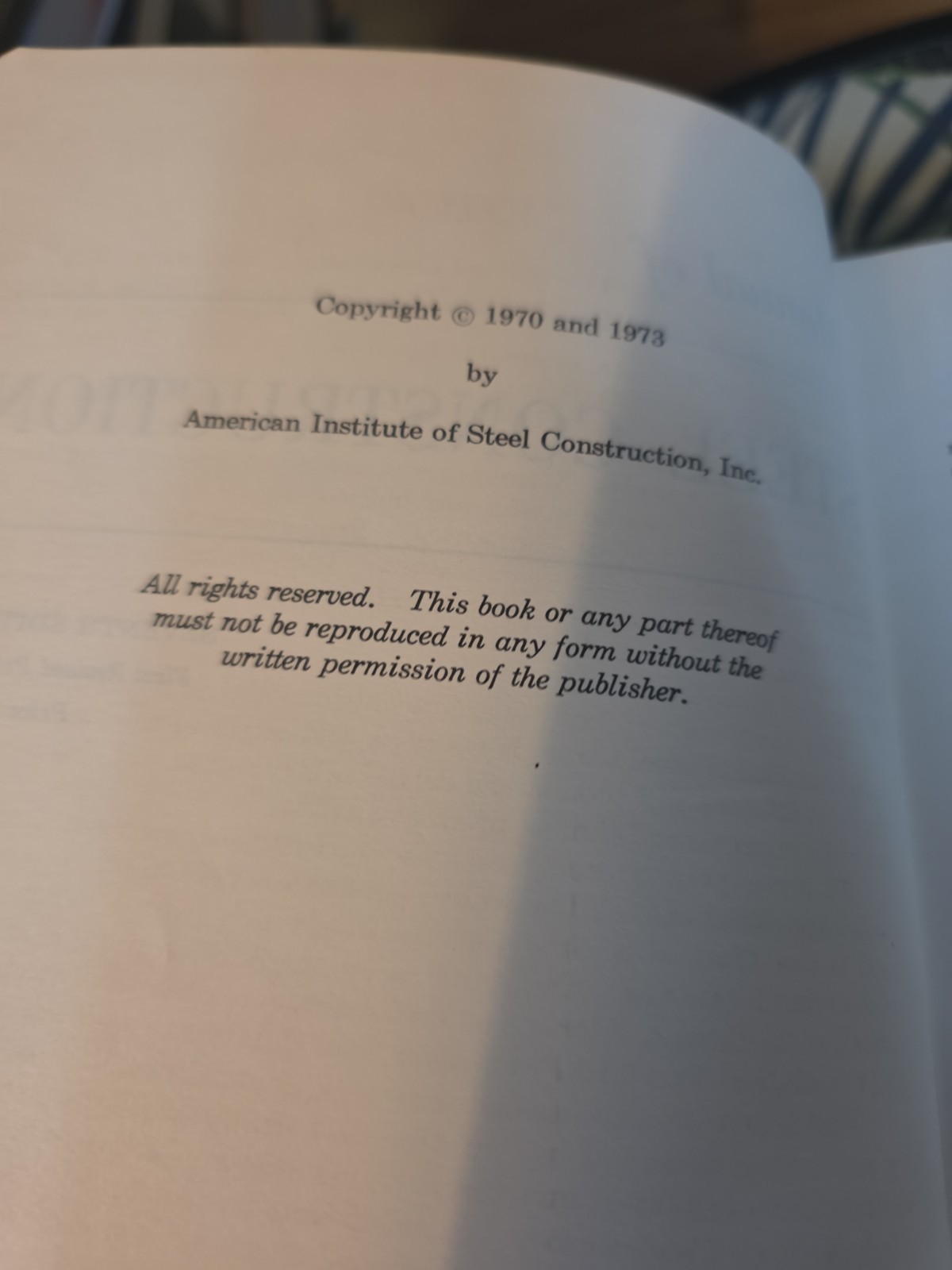 Manual Of Steel Construction 7th Edition AISC Handbook Book 1973 Structural