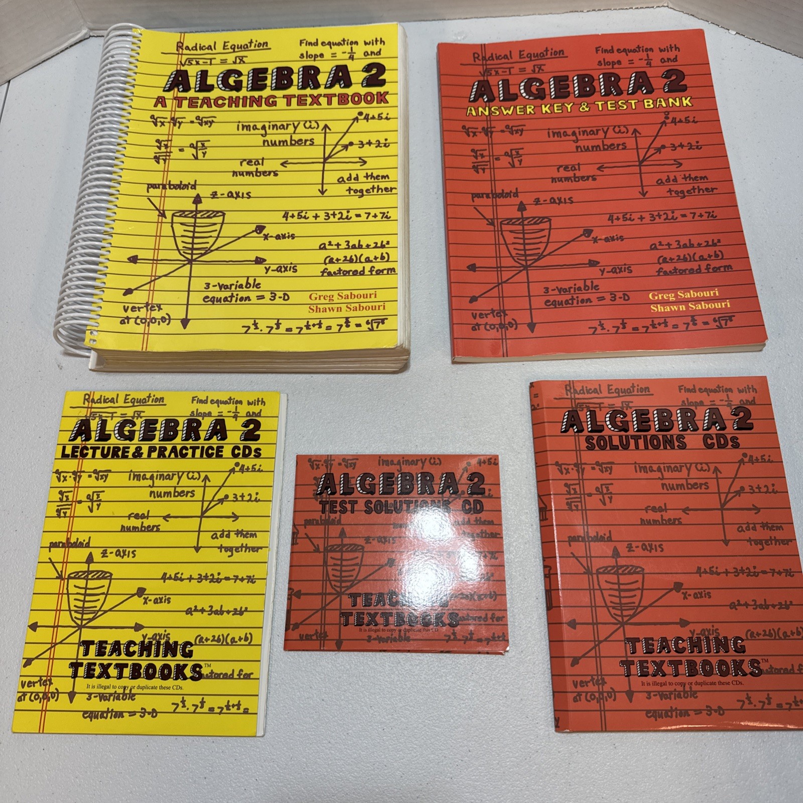 Teaching Textbooks Algebra 2 Textbook Set Answer Book Workbook CD-ROM