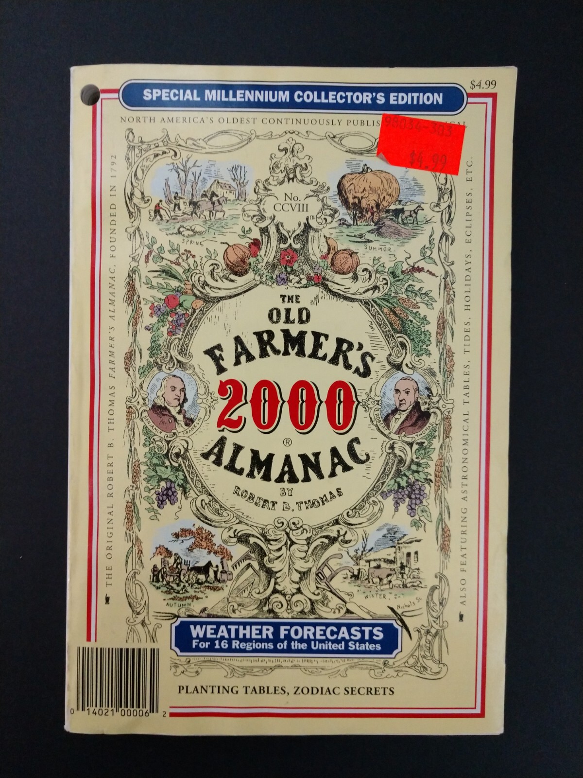 2000 The Old Farmer’s Almanac Millennium Collector’s Edition 272 Pages Used