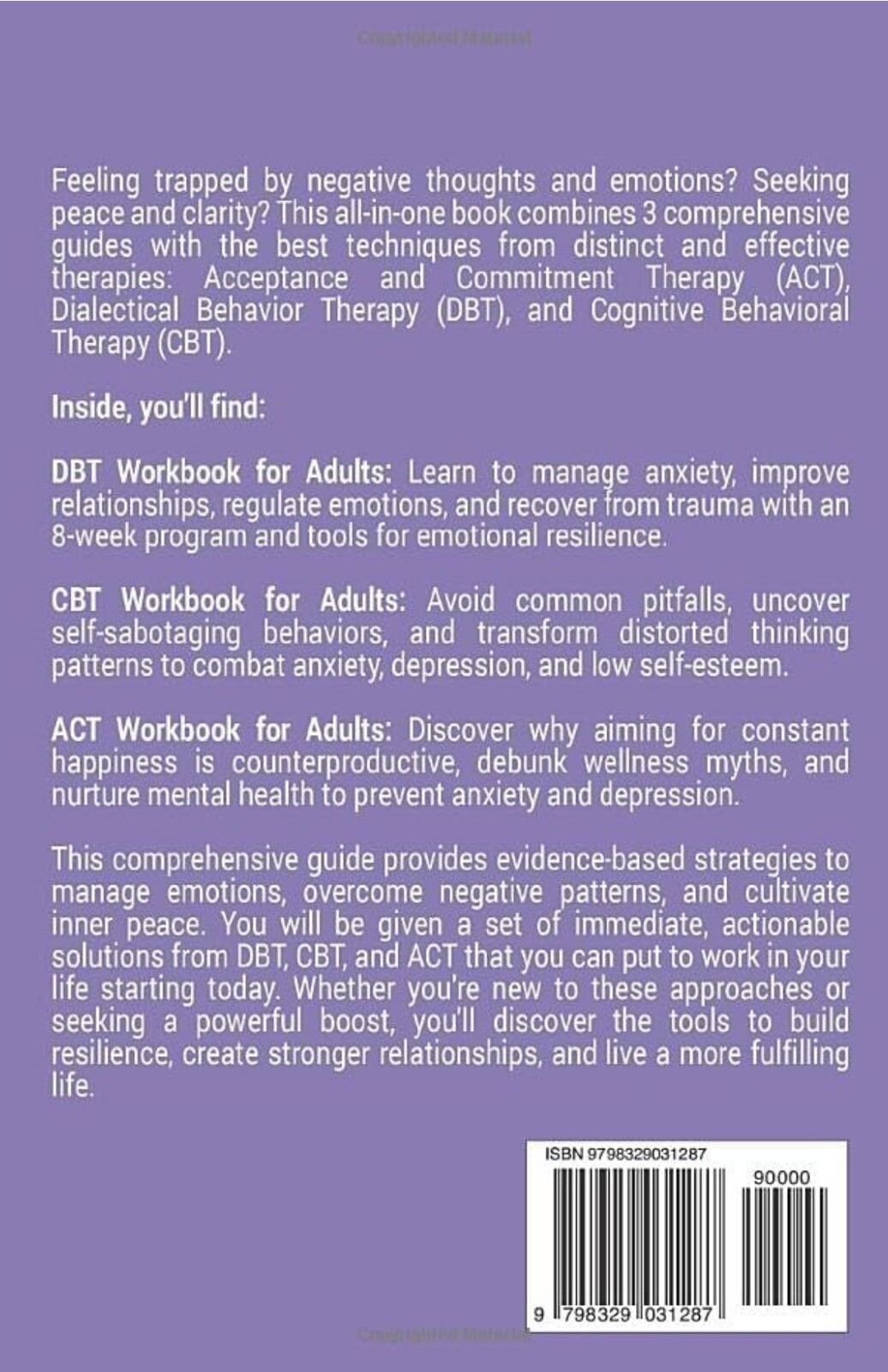 DBT CBT and ACT 3 in 1 Workbook