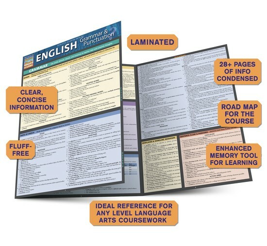 Brand new; QuickStudy | English: Grammar & Punctuation Laminated Study Guide
