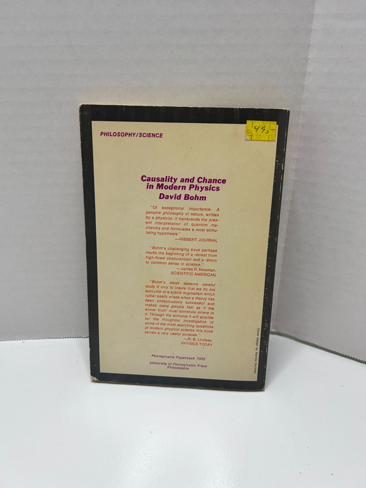 Causality and Chance in Modern Physics by David Bohm Paperback 1971