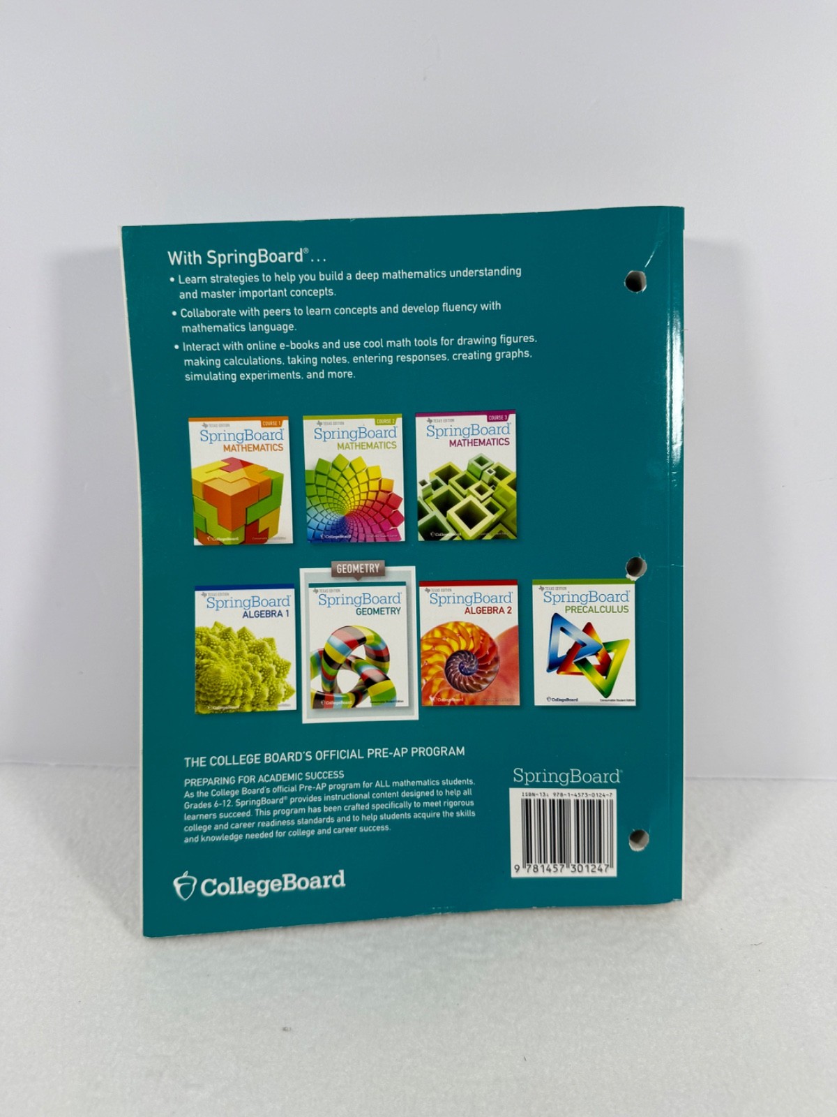 SpringBoard Geometry, Consumable Student Edition Paperback, Texas Edition