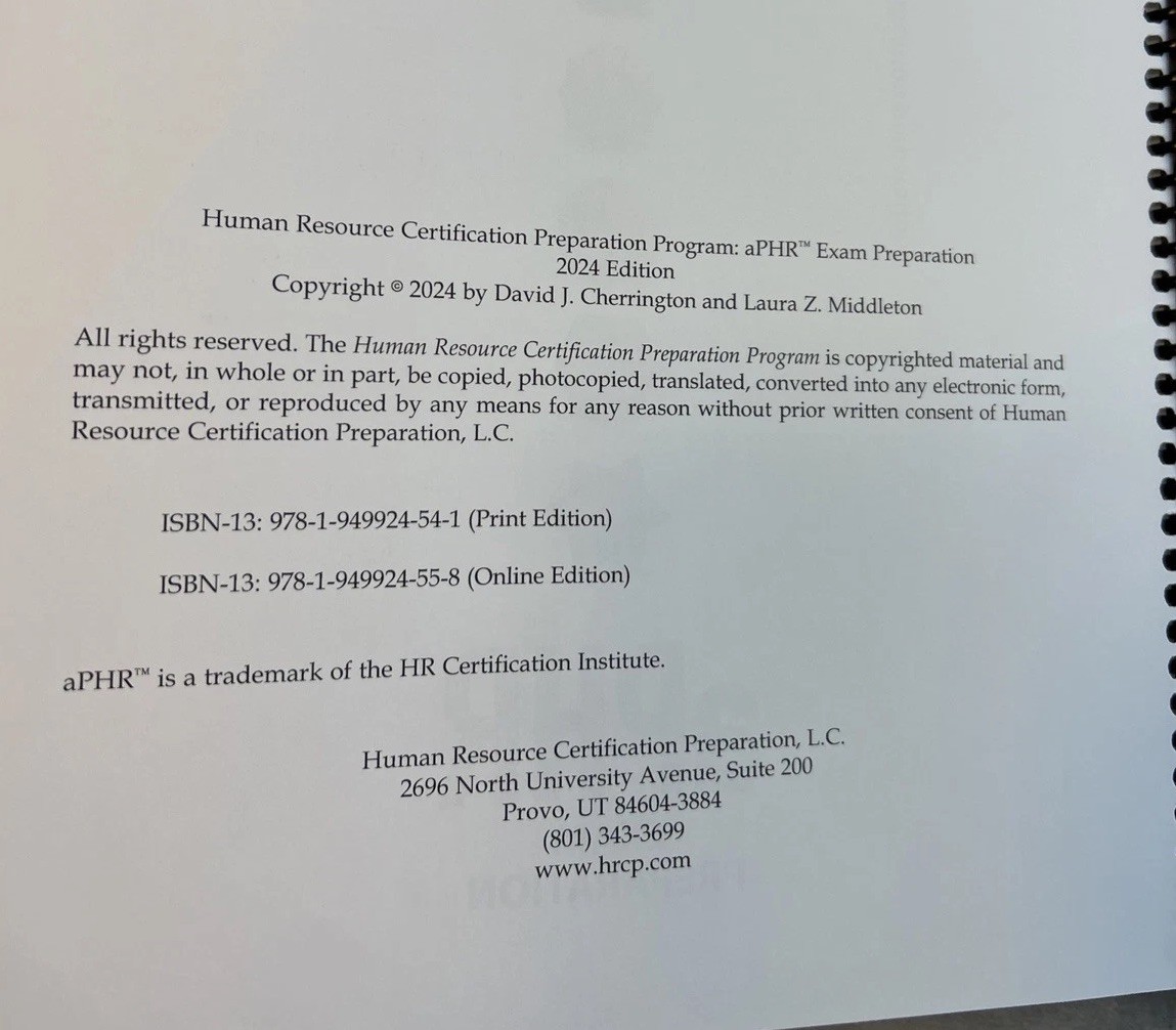 HR Certification Exam Preparation Textbook Six Books Set 2024 Edition By HRCP