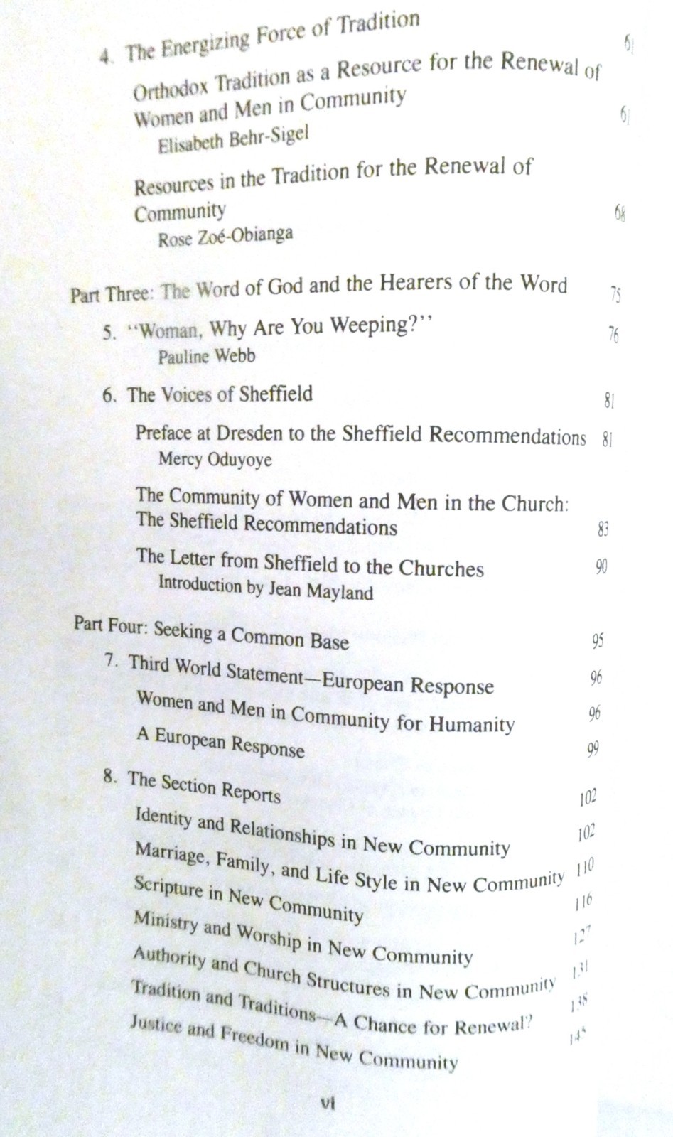 The Community of Women and Men in the Church Parvey PB 1983