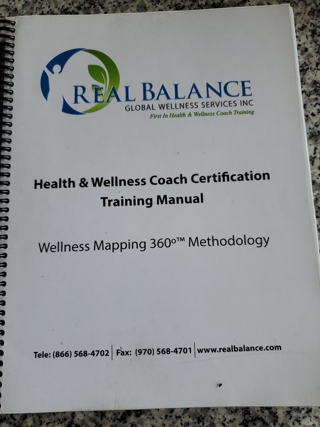 Health & Wellness Coach Certification Training Manual, 408 Pages, spiral-bound