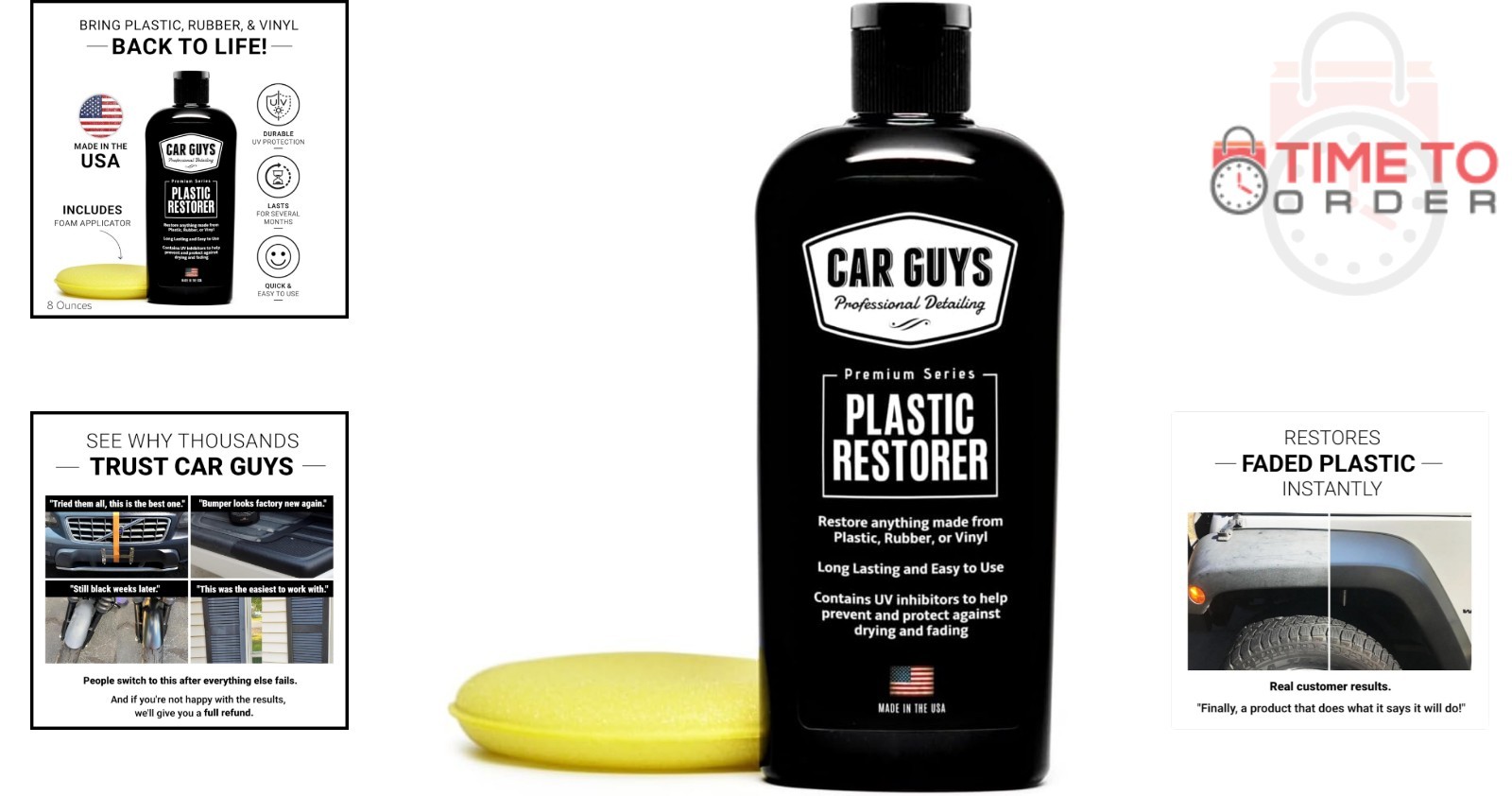 Plastic Restorer Kit 8Oz Rubber Vinyl Surface Protector Auto Detailing