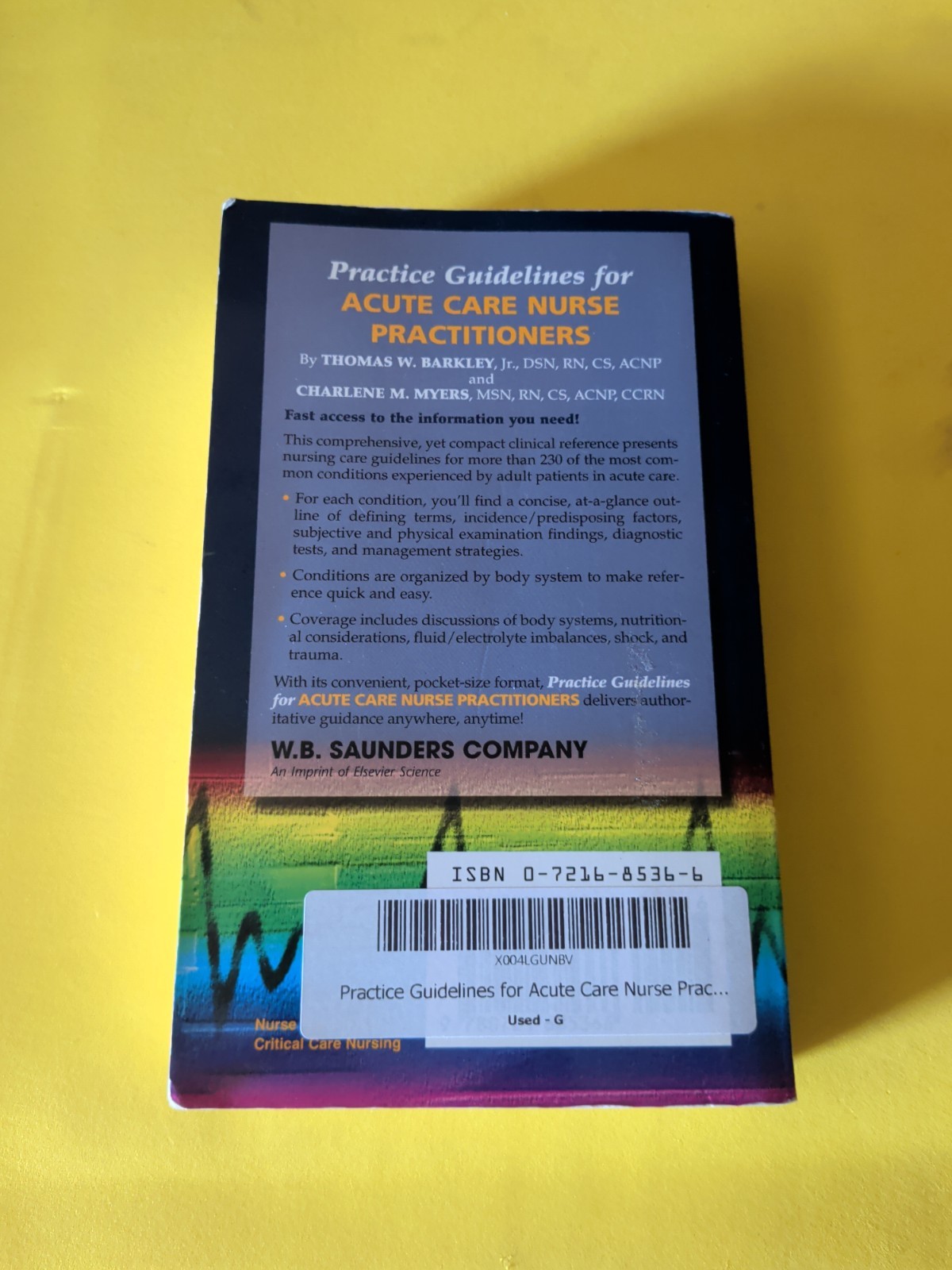 Practice Guidelines for Acute Care Nurse Practitioners by Thomas W. Barkley Jr.