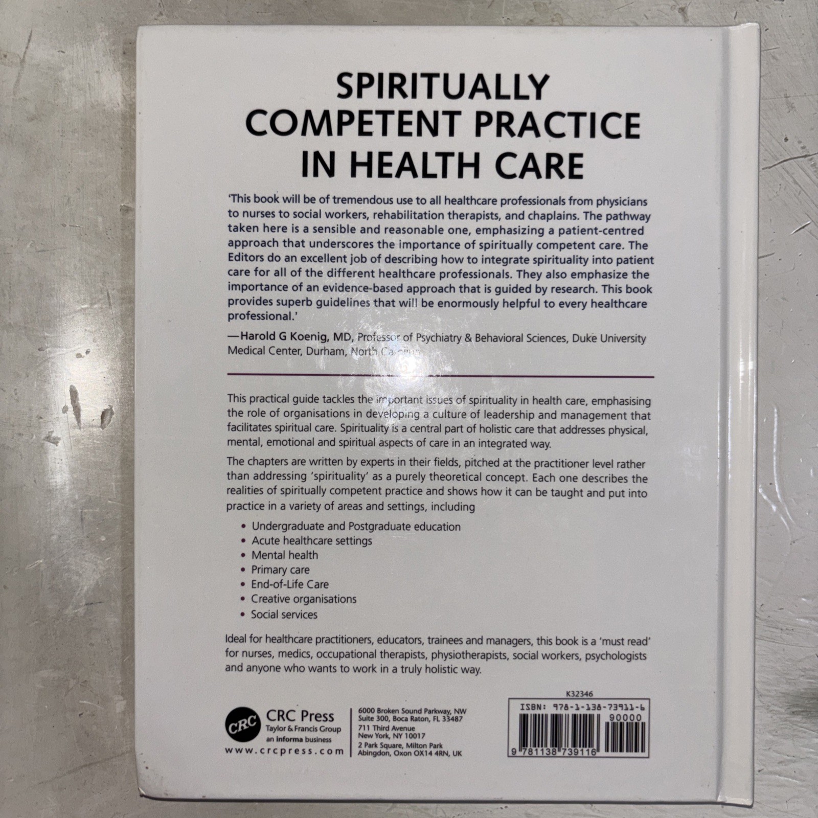 Spiritually Competent Practice in Health Care – 9781138739116
