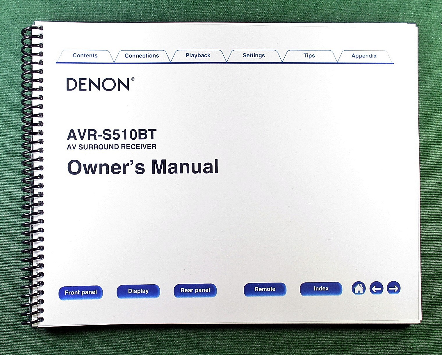 Denon AVR-S510BT Instruction Manual: Full Color 128 Pages & Protective Covers!