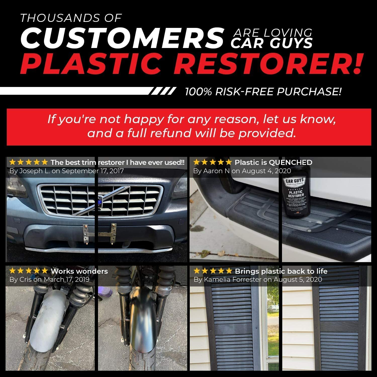 CarGuys Plastic Restorer The Ultimate Solution Bringing Rubber Vinyl Plastic 8oz