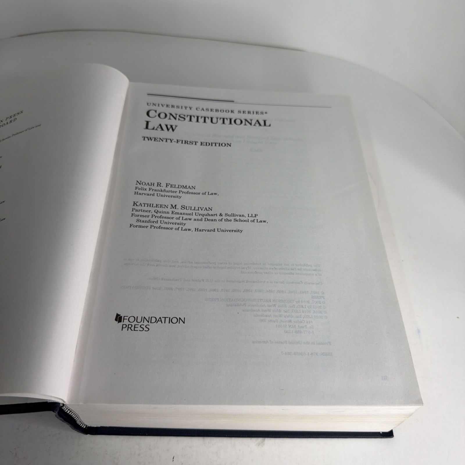 UCB Constitutional Law Twenty-First Edition Hardcover Book Noah Feldman
