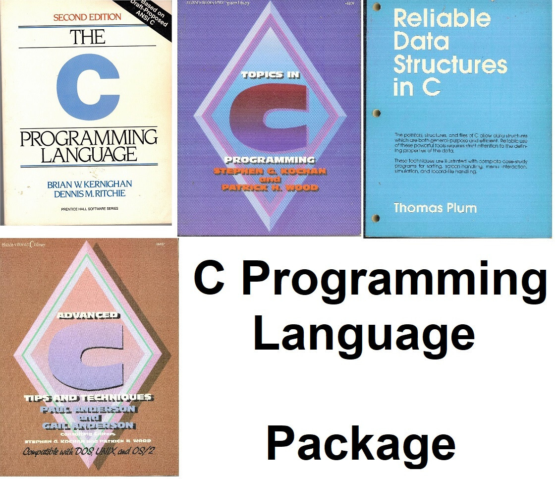 (Lot of 4) C Books: The Language, Data Structure, Tips, Example/Topics