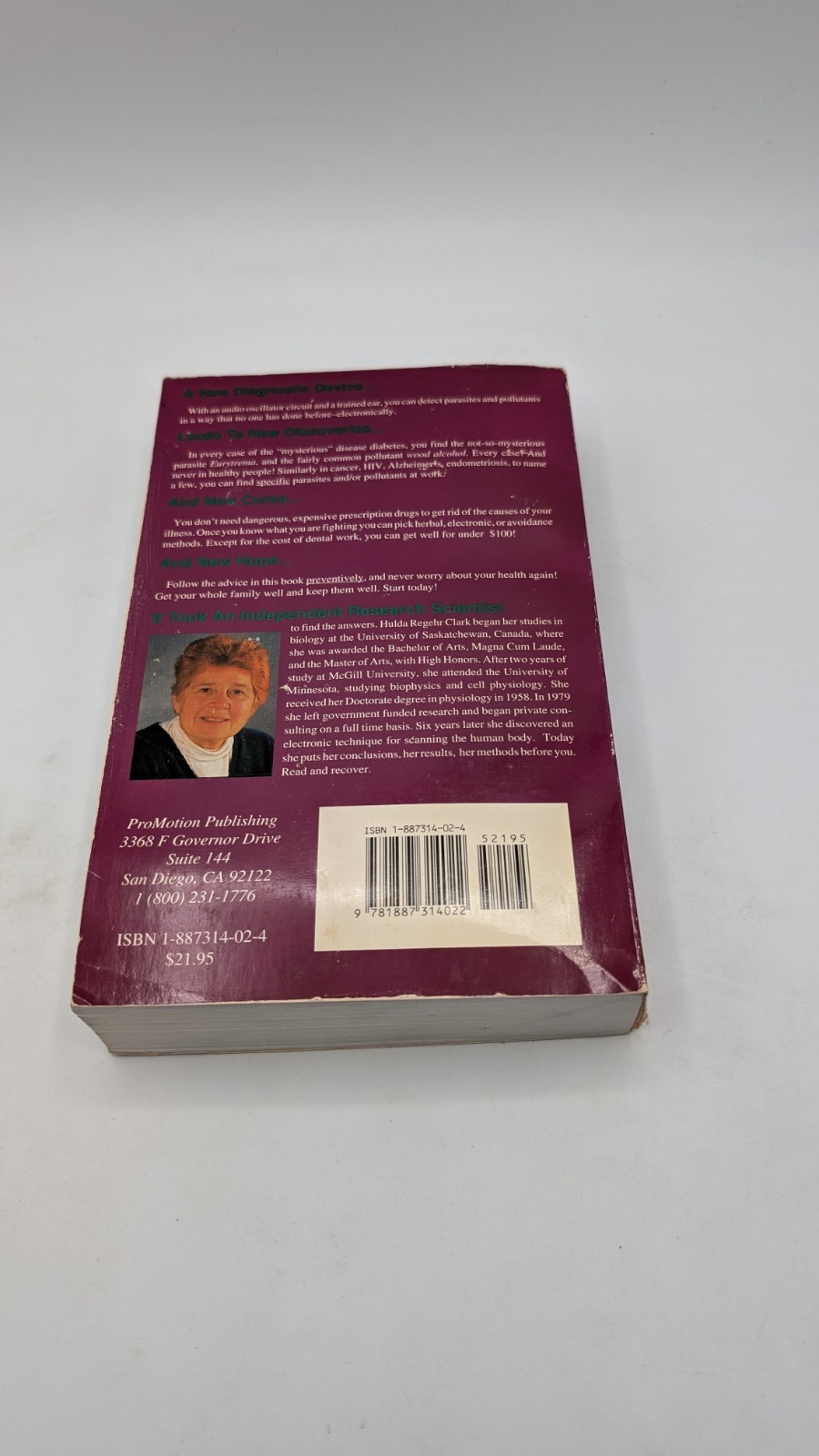 Cure for All Diseases by Hulda Regehr Clark (Trade Paperback) 1995