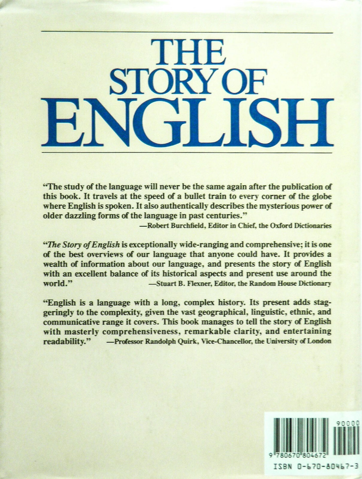THE STORY OF ENGLISH by Robert McCrum, William Cran and Robert MacNeil