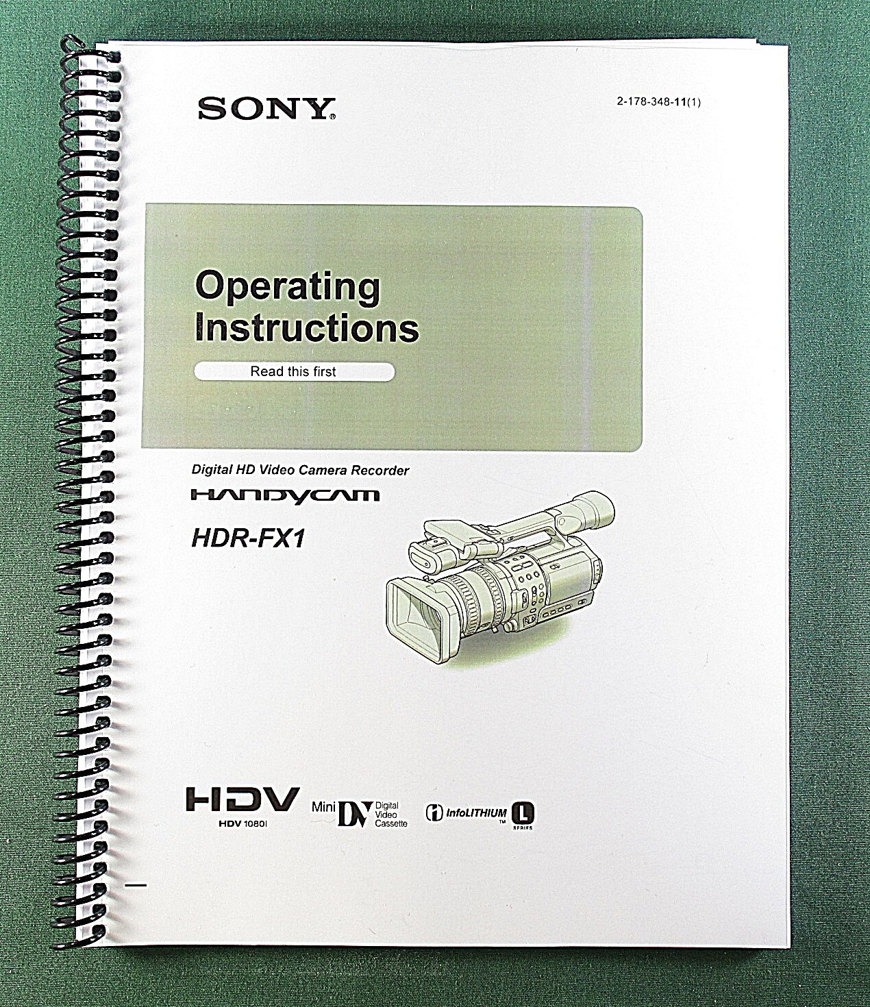 Sony HDR-FX1 Instruction Manual: 112 Pages & Protective Covers!