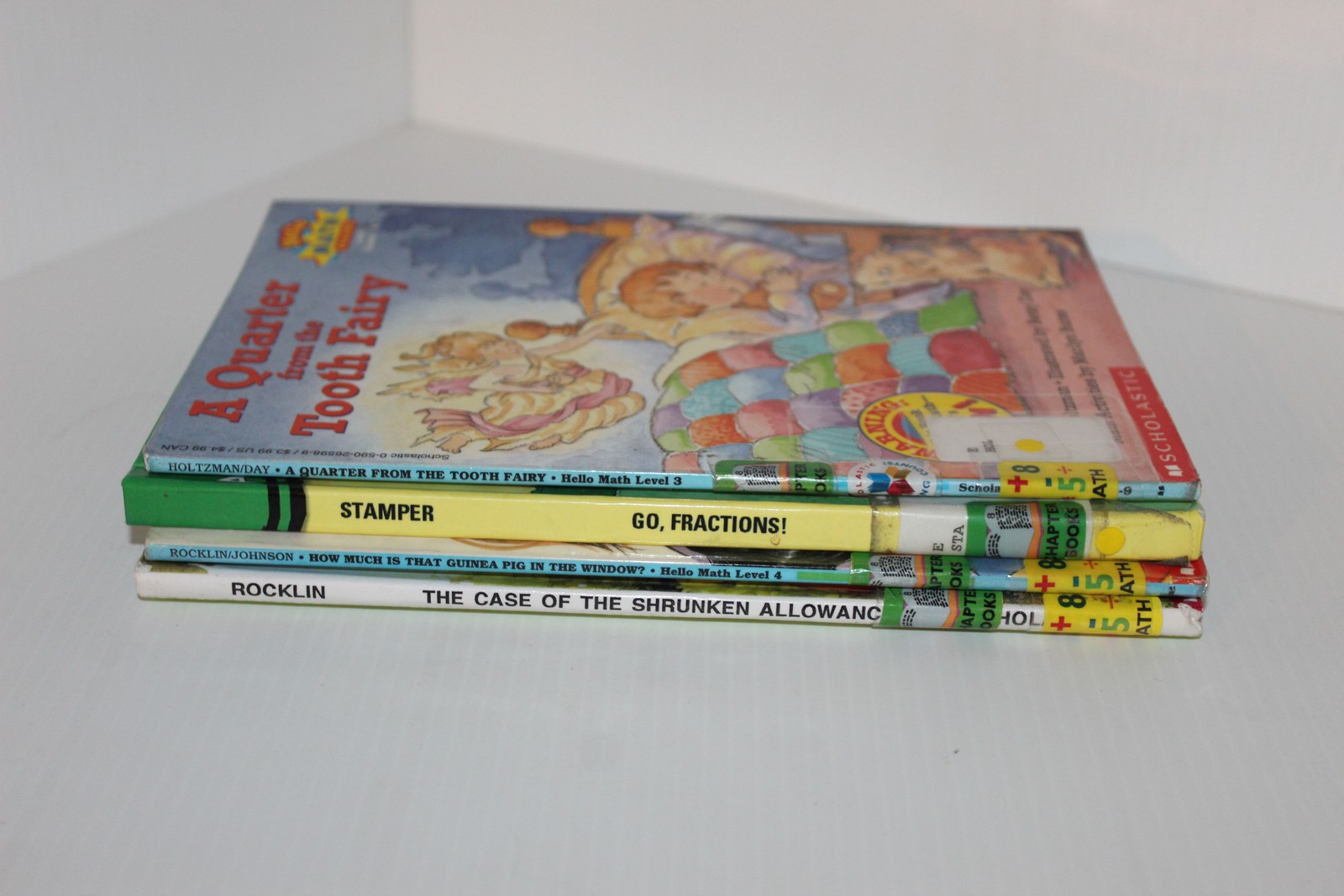 Hello Math Reader & All Aboard Math Reader 4 Book Lot Scholastic Fractions Money