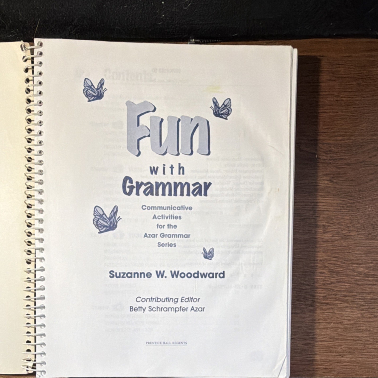 Prentice Hall Fun with Grammar Azar Series Spiral Bound Book by Woodward