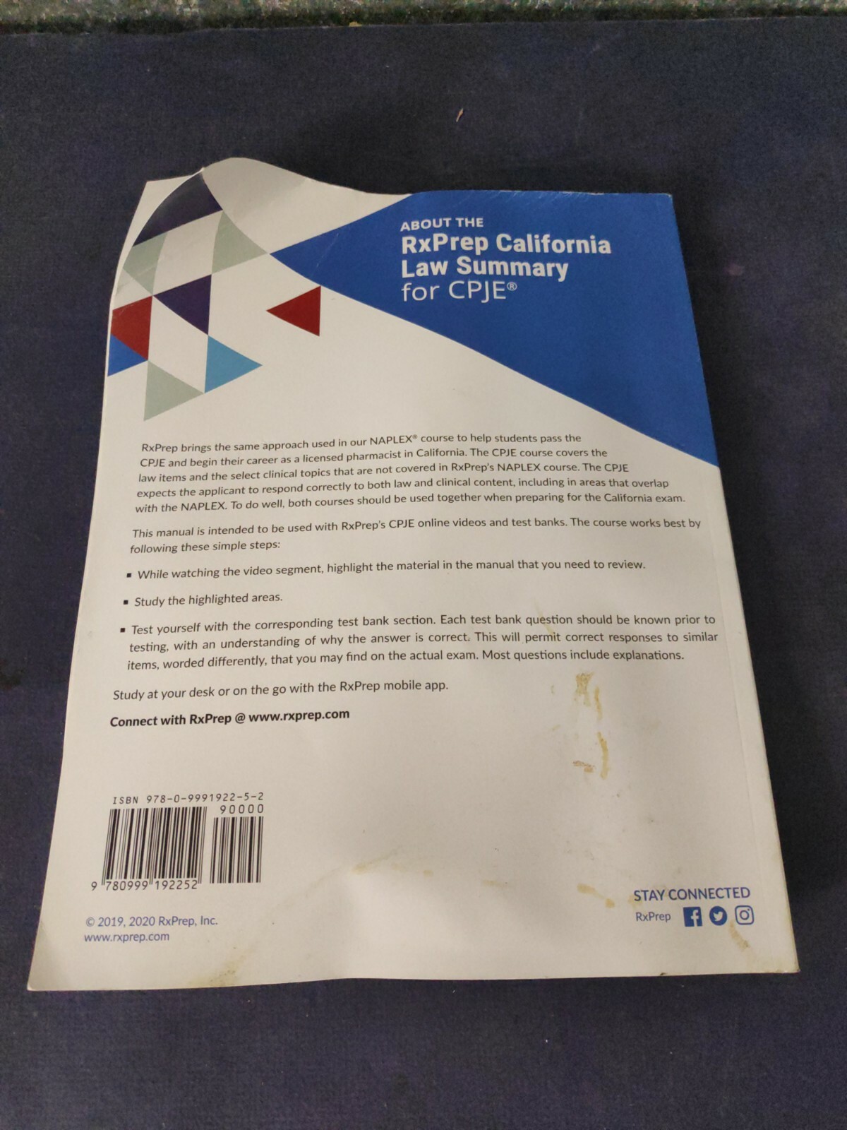 RxPrep 2019 California Law Summary for CPJE – Paperback – Ships Free