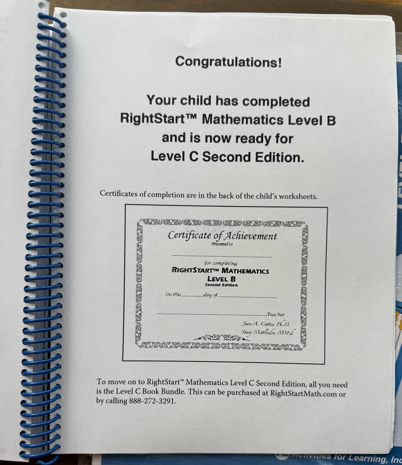Right Start Mathematics Lessons Level B: 2nd Edition Math