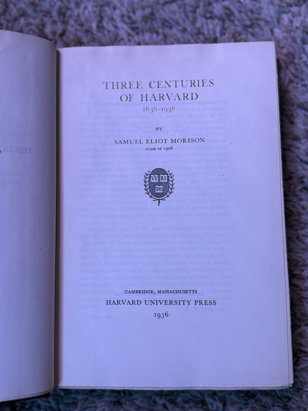 Three Centuries of Harvard, 1636-1936