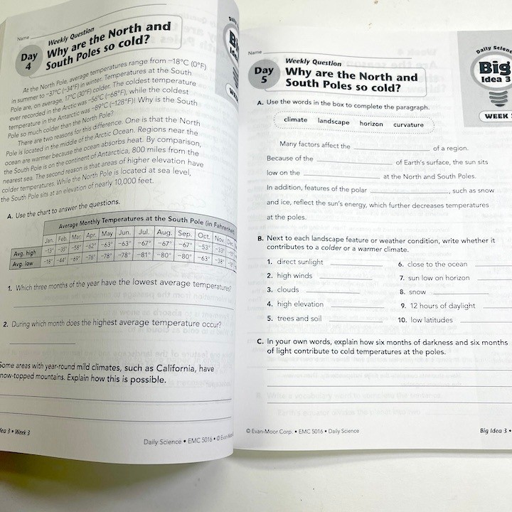 Homeschool Science 6th Grade School Work Book TWO