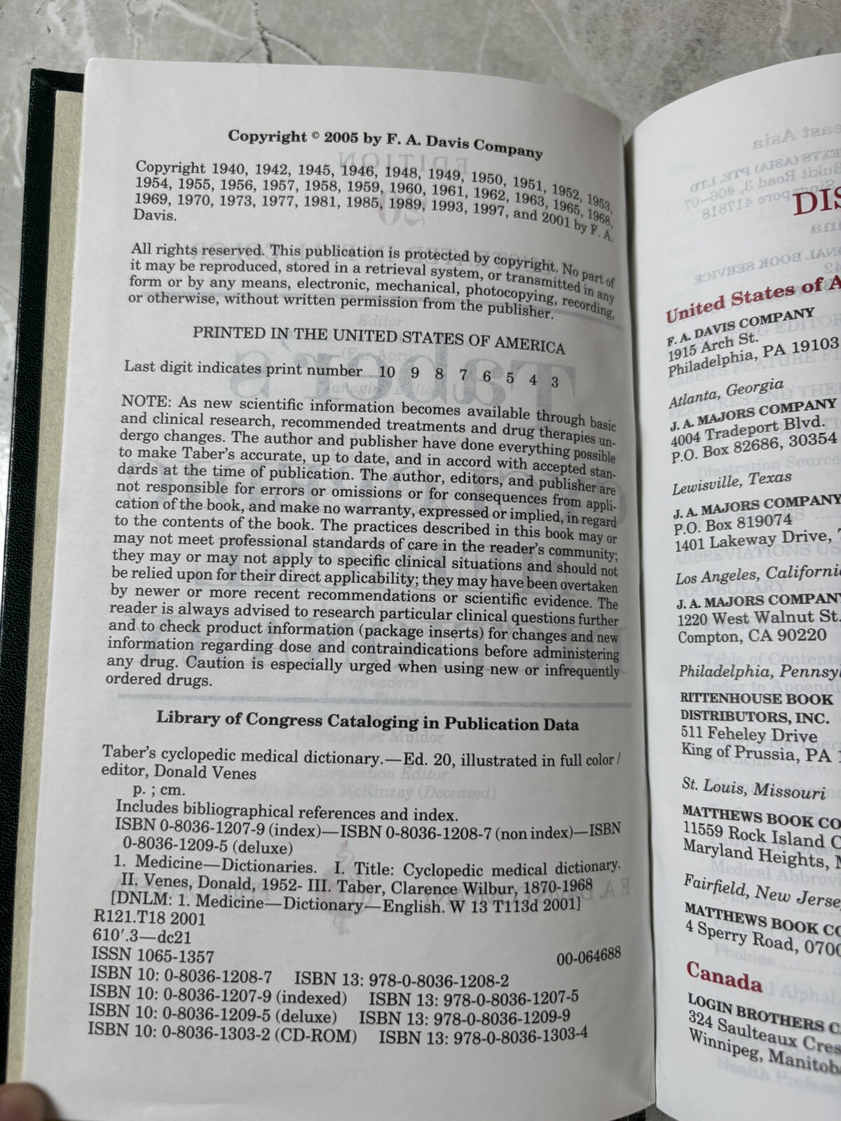 Taber’s Cyclopedic Medical Dictionary by Donald Venes (2005, Book, Other)