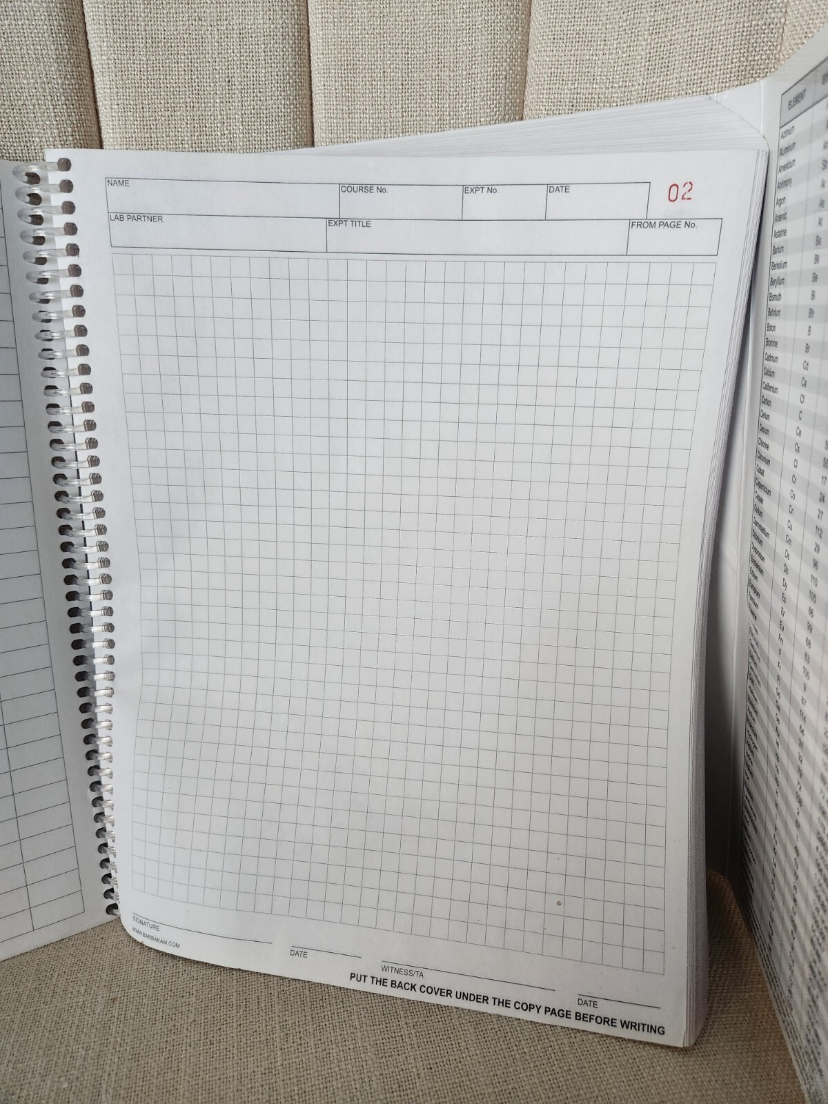 Lab Notebook 99 carbonless self-copying pages spiral bound Barbakam