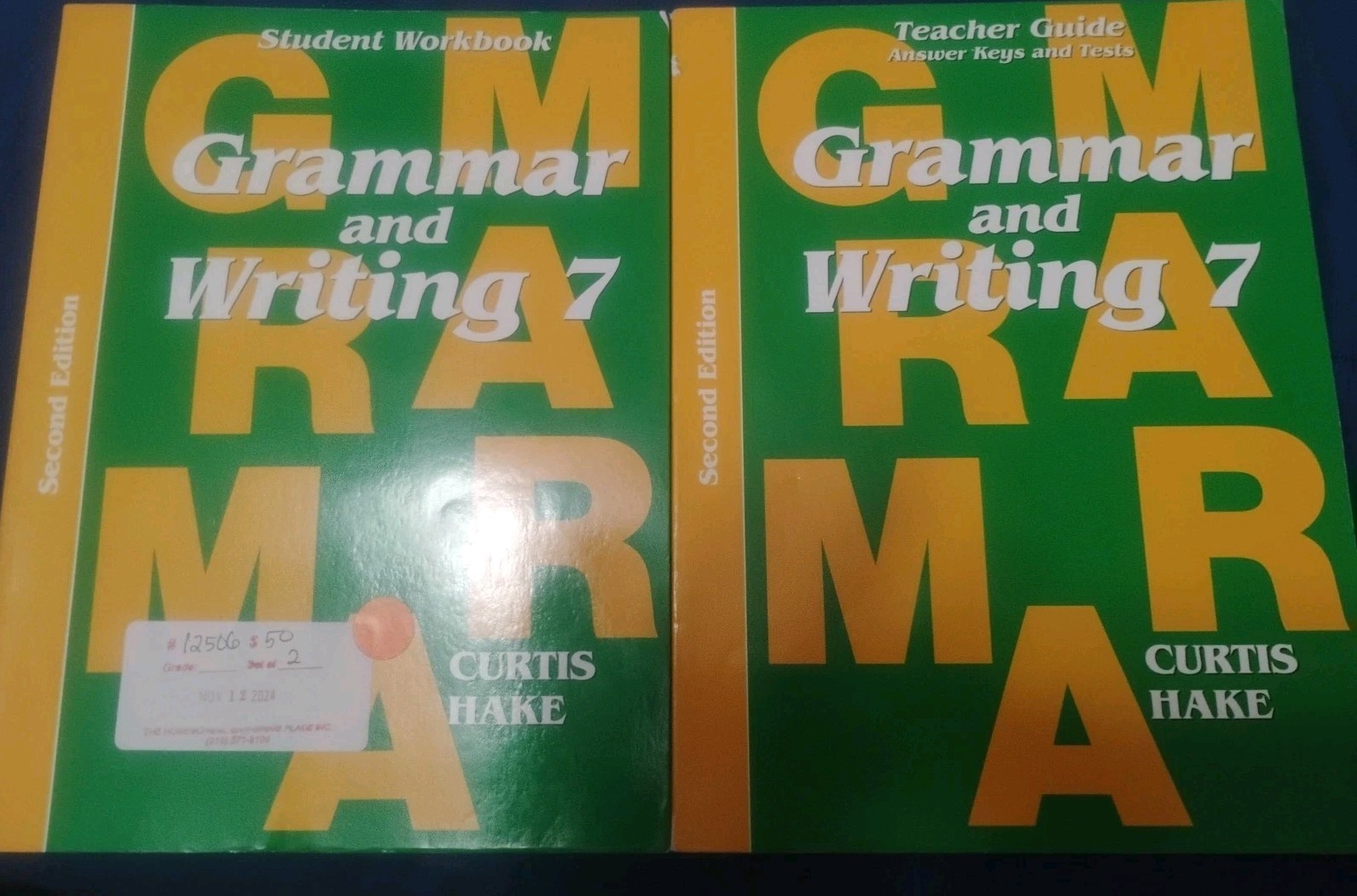 Lot 2 Grammar and Writing 7 Curtis Hake Teacher Guide + Student Textbook 2nd Ed.