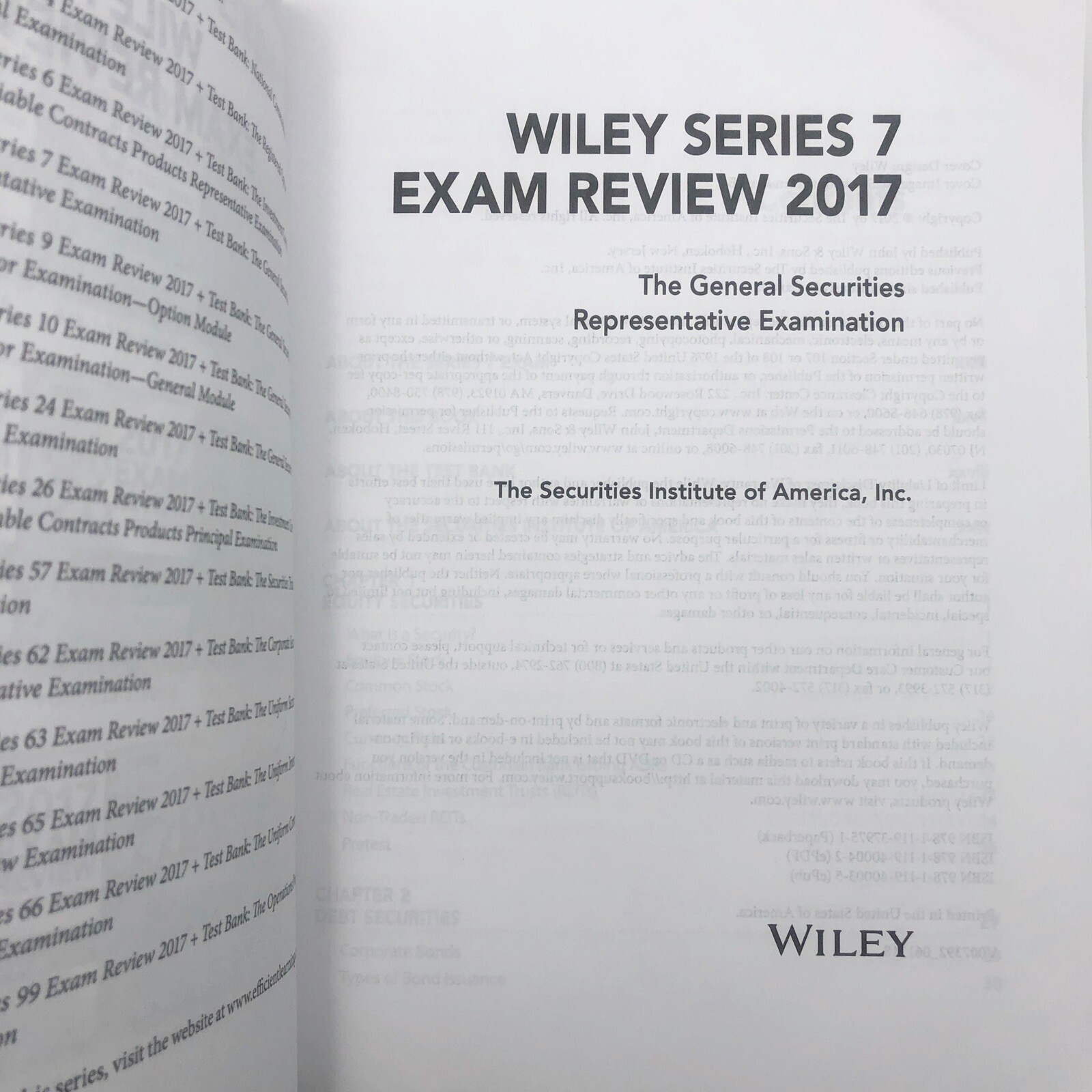 The General Securities Representative Examination Exam Review By Wiley 2017