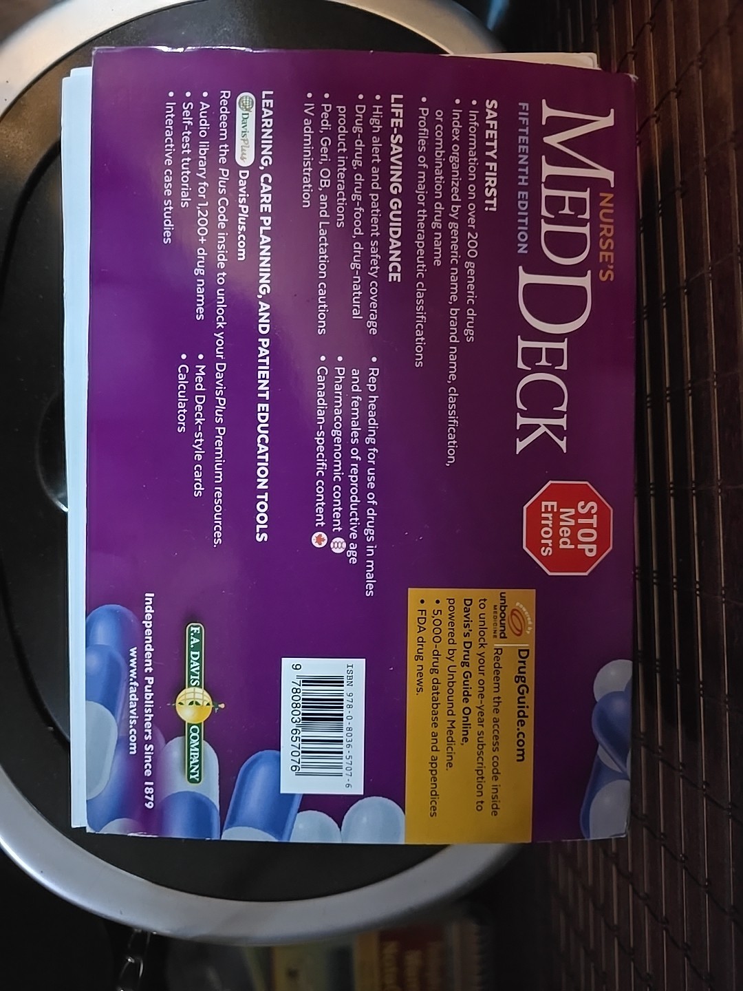 Nurse’s Med Deck by F.A. Davis Company (2016, Trade Paperback)