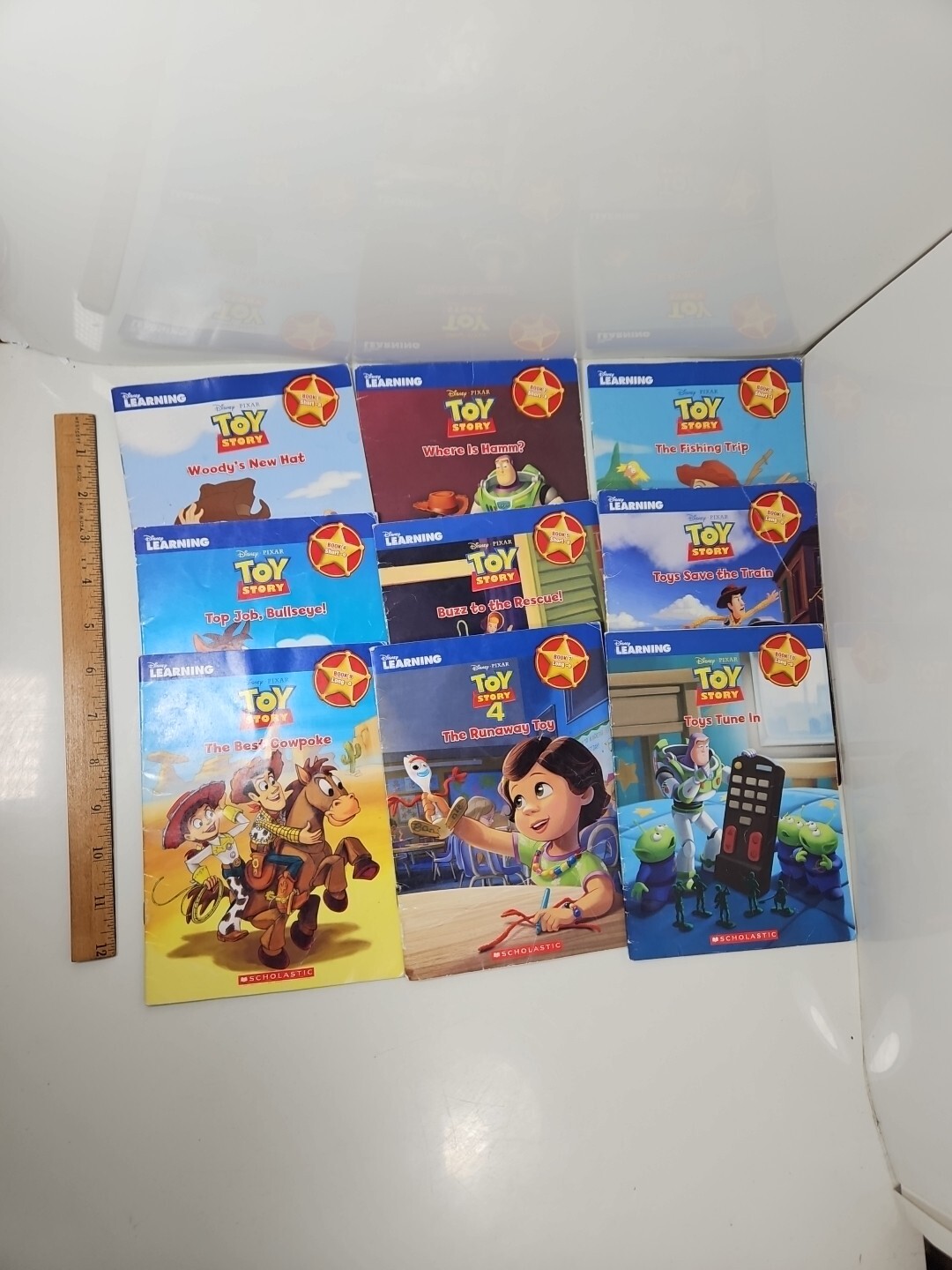 Disney LEARNING TOY STORY BOOK LOT PIXAR SCHOLASTIC 9 BOOK SET WOODY BUZZ GUC